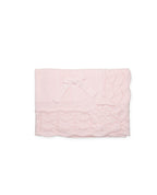 BABY SHAWL WITH BRAIDED KNIT DETAILS AND BOBBLES 