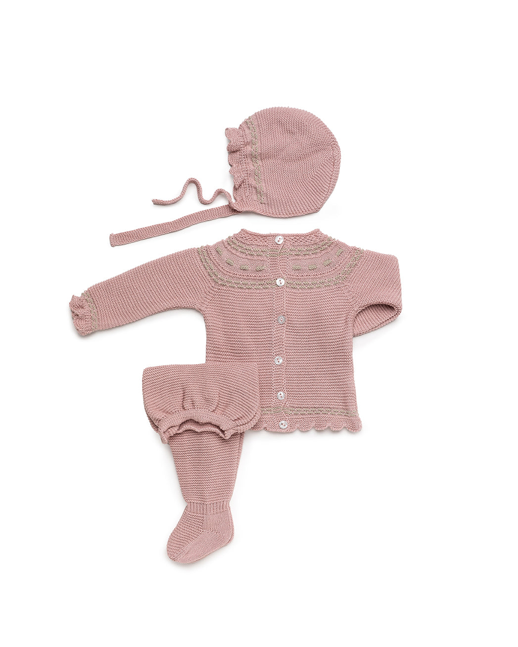 3-PIECE BABY SET WITH TEXTURED YOKE AND BOOBLE DETAILS 