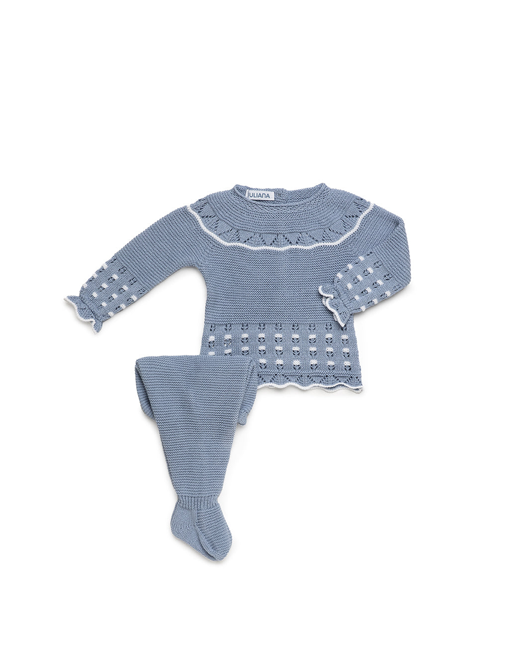 CONJUNTO 2.P LIN EMPIECE CALADO FLOR