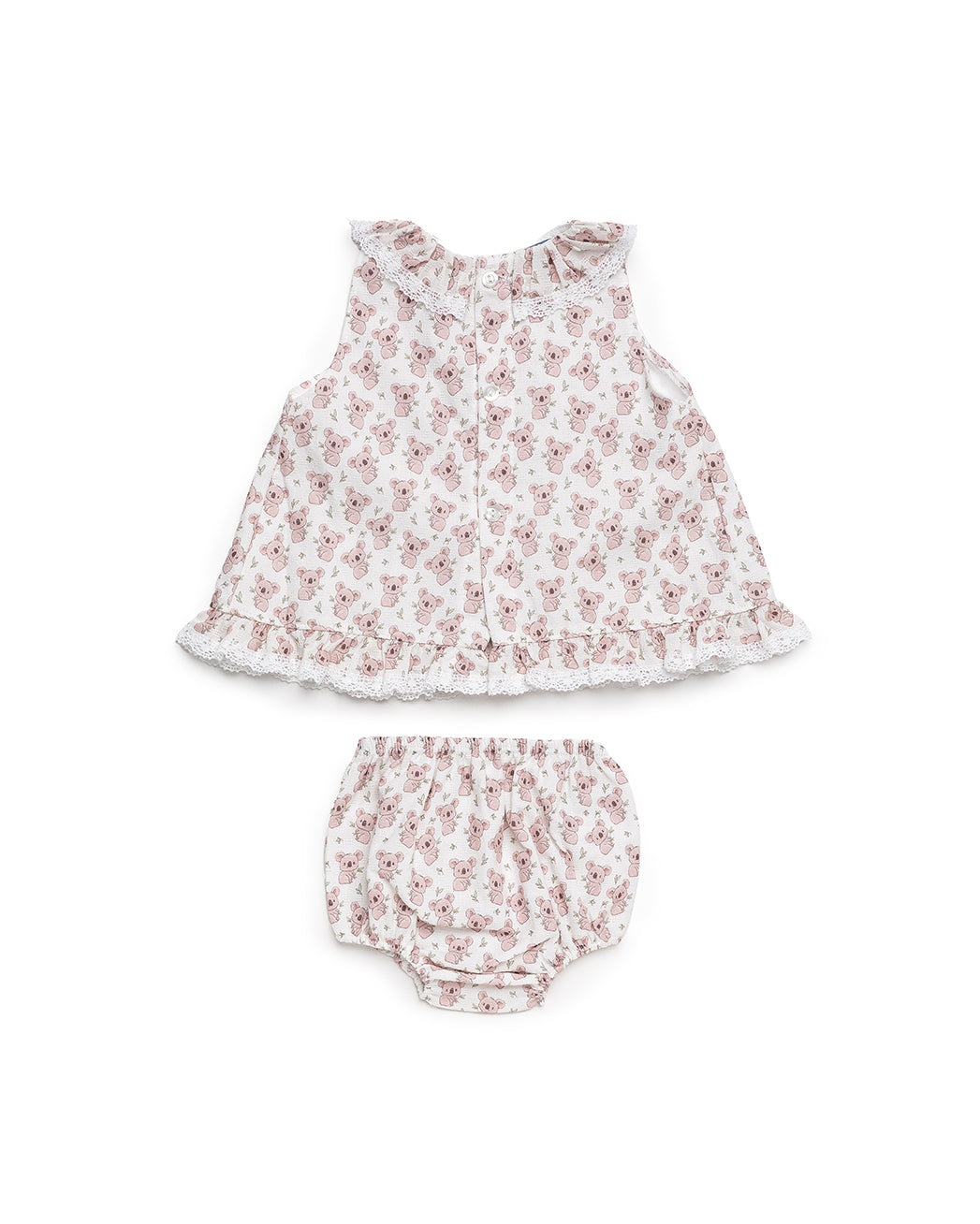 BABY DRESS SET WITH KOALA PRINT FABRIC AND BLOOMER 