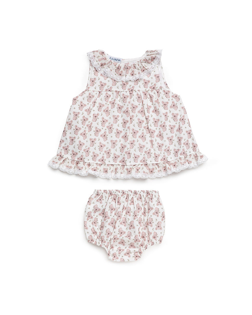 BABY DRESS SET WITH KOALA PRINT FABRIC AND BLOOMER 