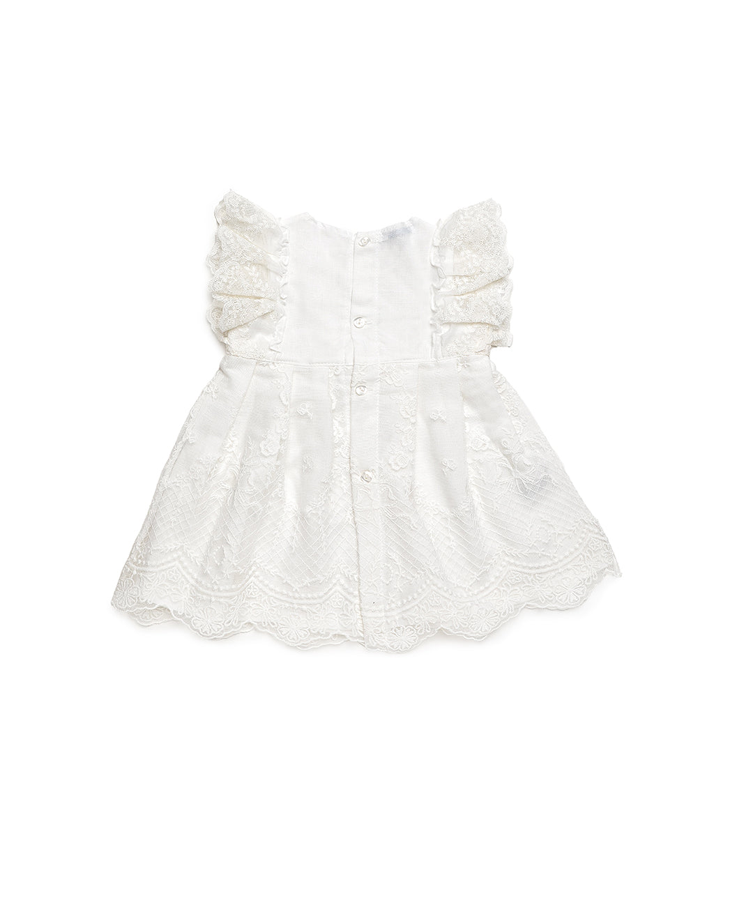 LACE DRESS WITH DECORATIVE LACE TRIMS 