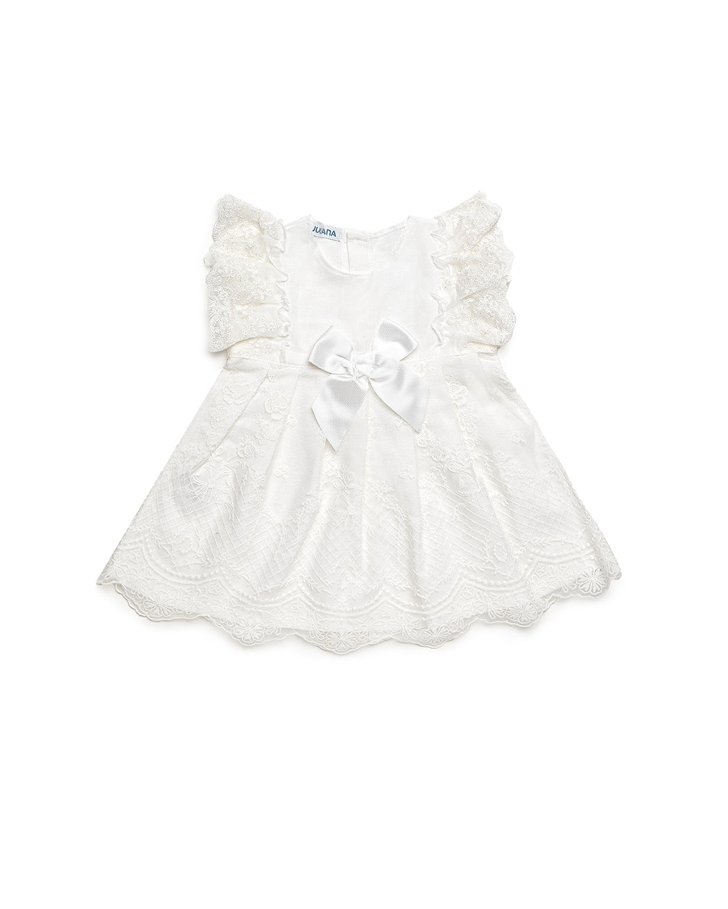 LACE DRESS WITH DECORATIVE LACE TRIMS 