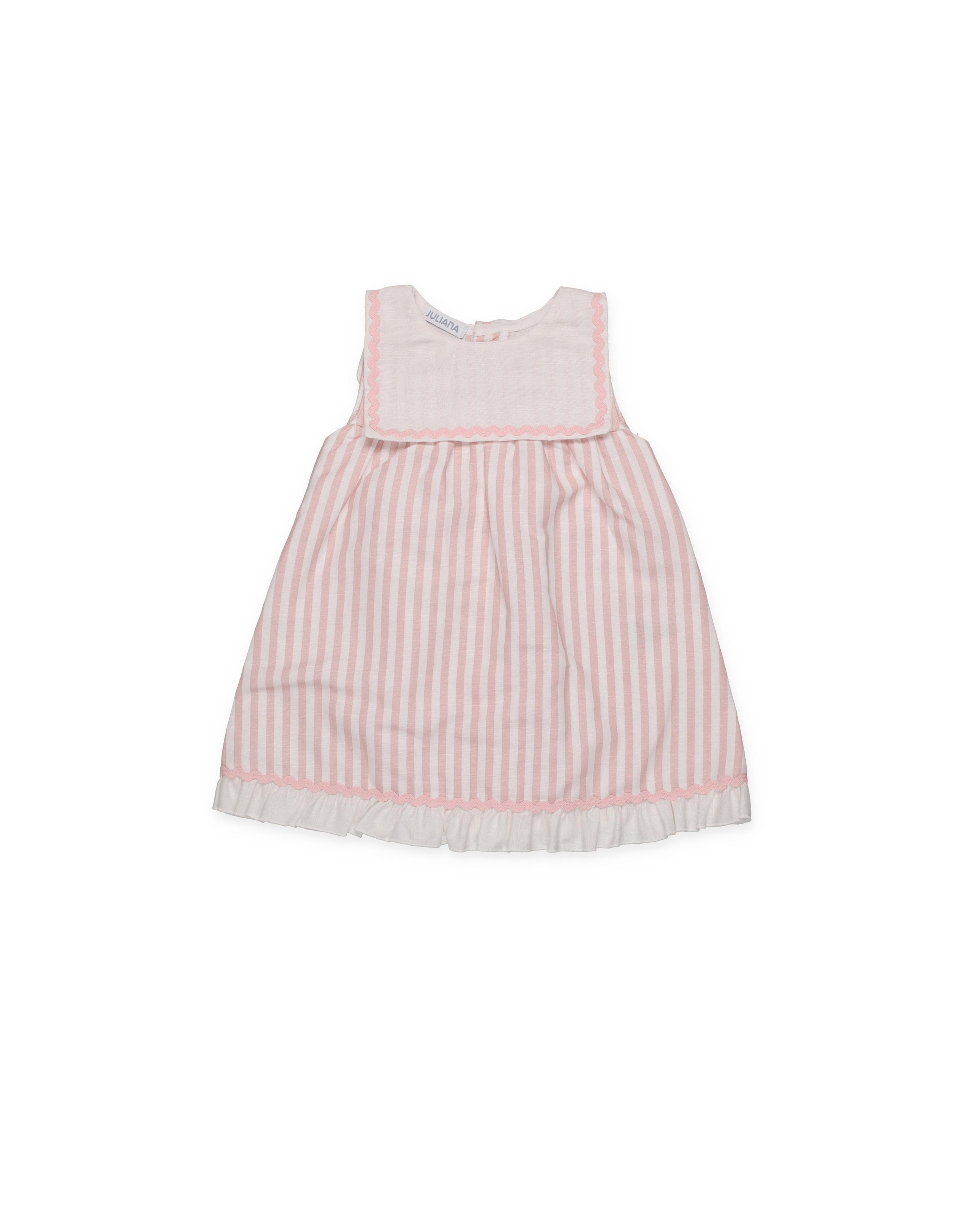 VESTIDO ENTERIZO RAYADO BABERO