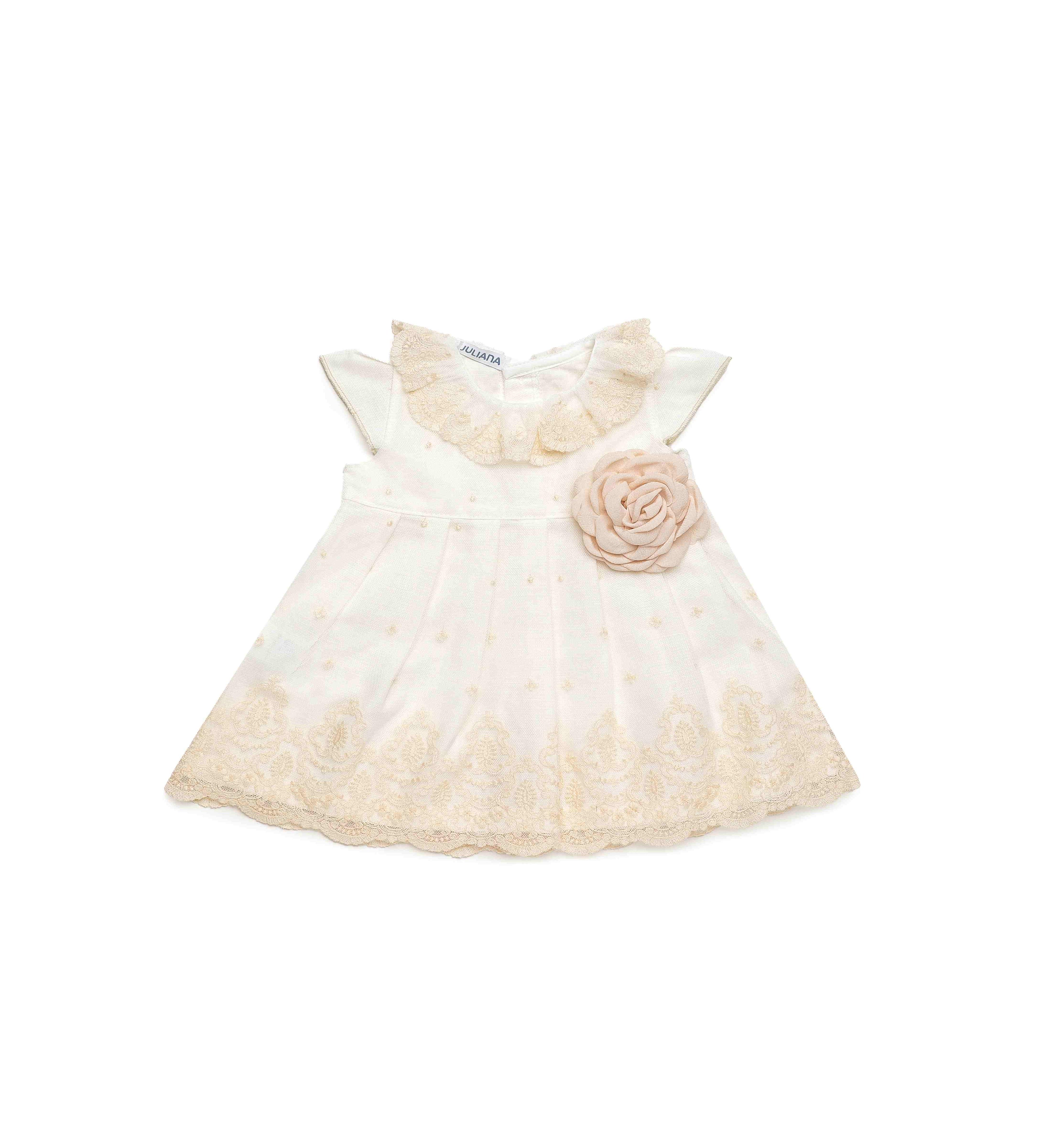 DRESS WITH WAIST SEAM AND LACE DETAILS 