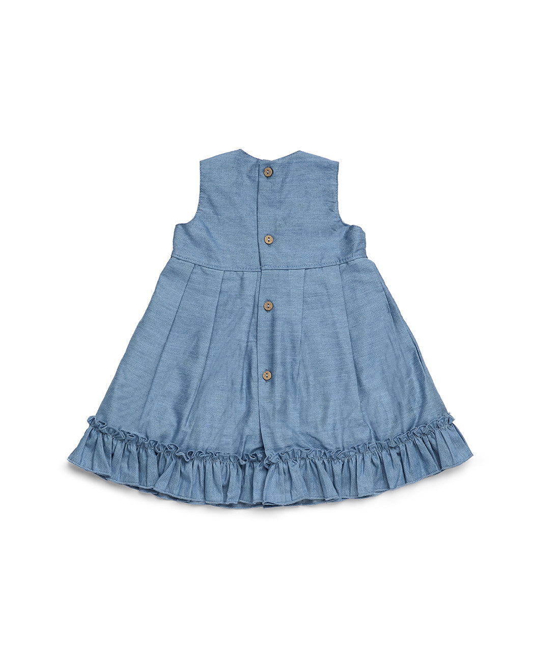 DRESS WITH WAIST SEAM IN DENIM FABRIC 