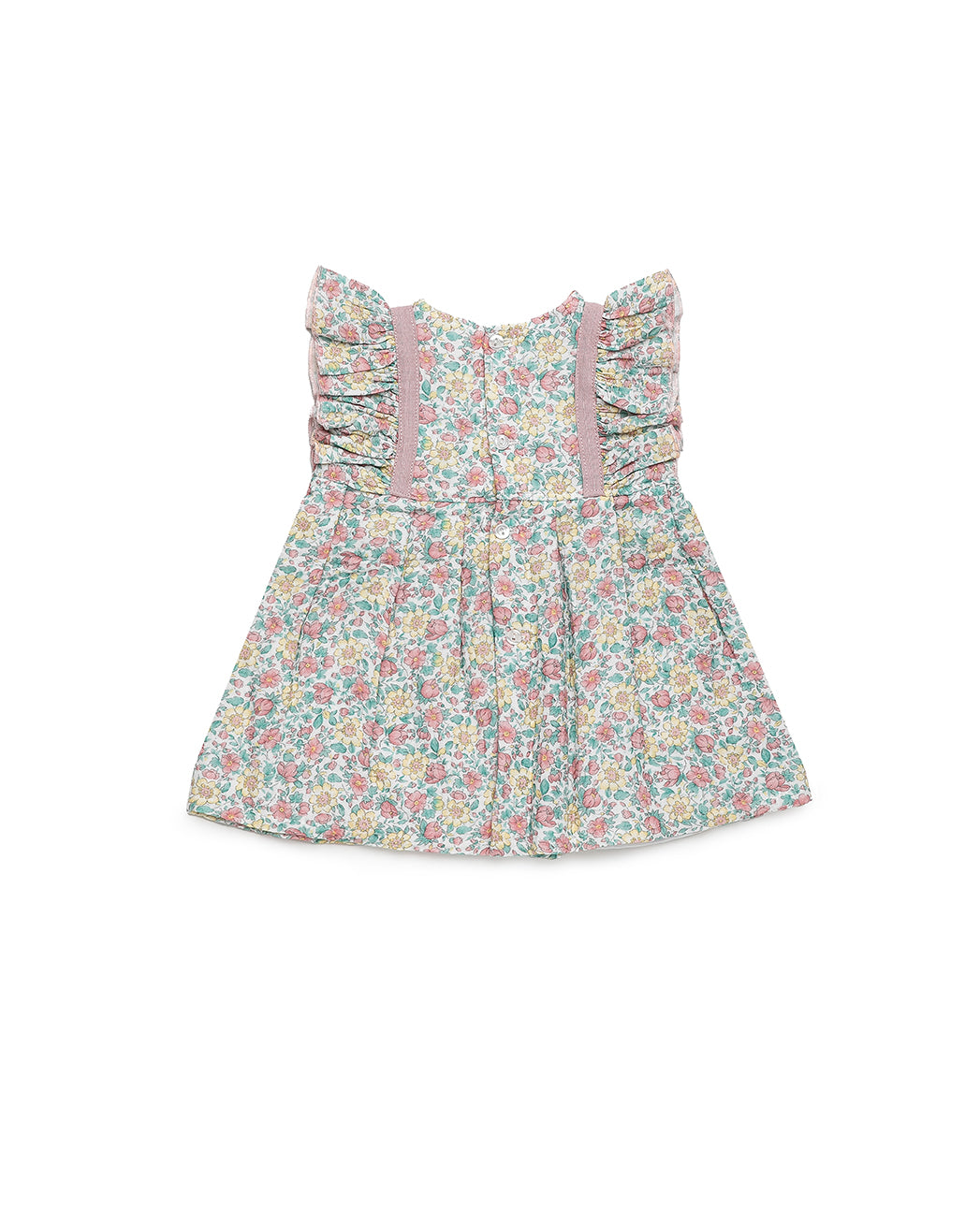 DRESS WITH WAIST SEAM IN FLORAL FABRIC 