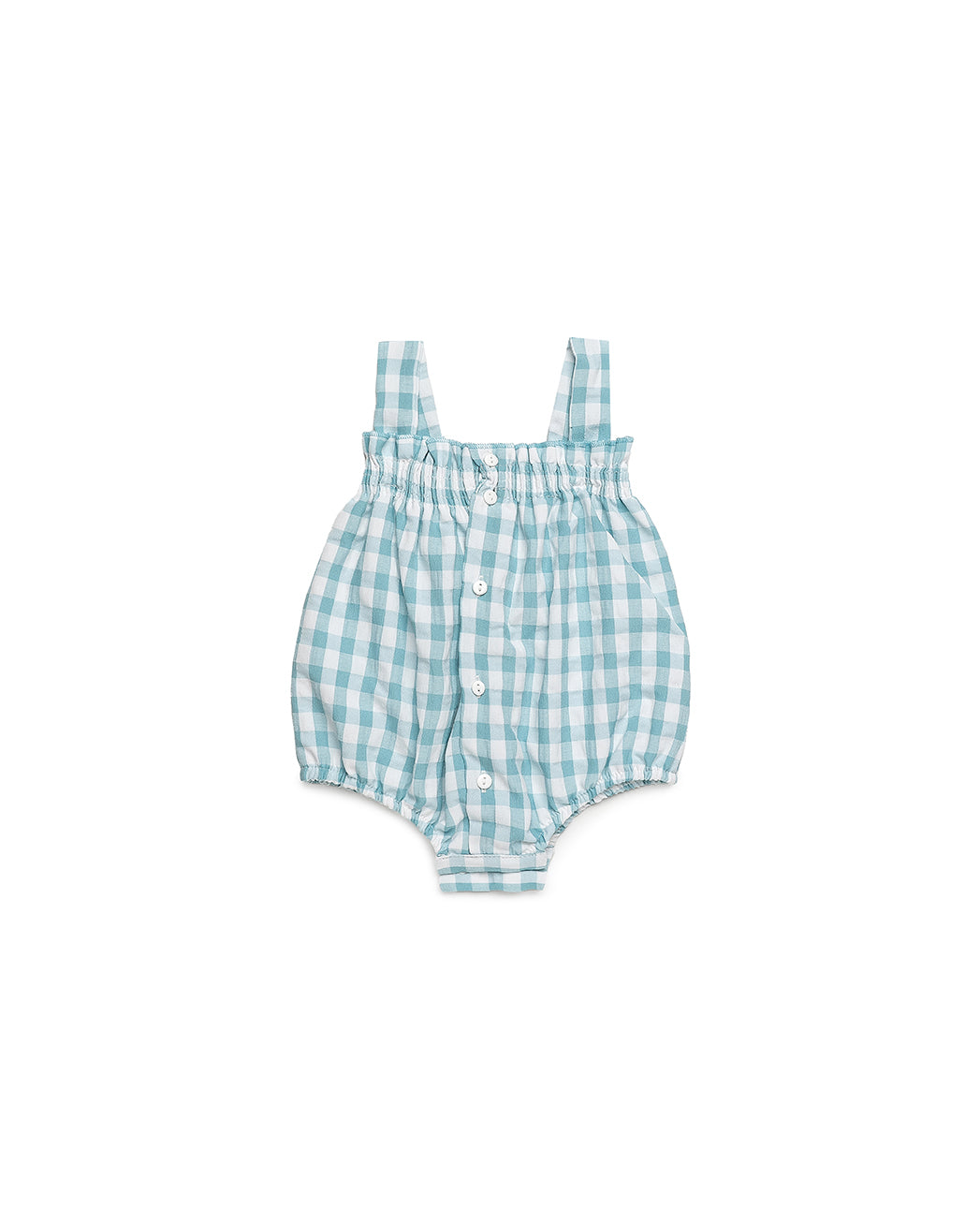 GINGHAM SMOCKED ROMPER 