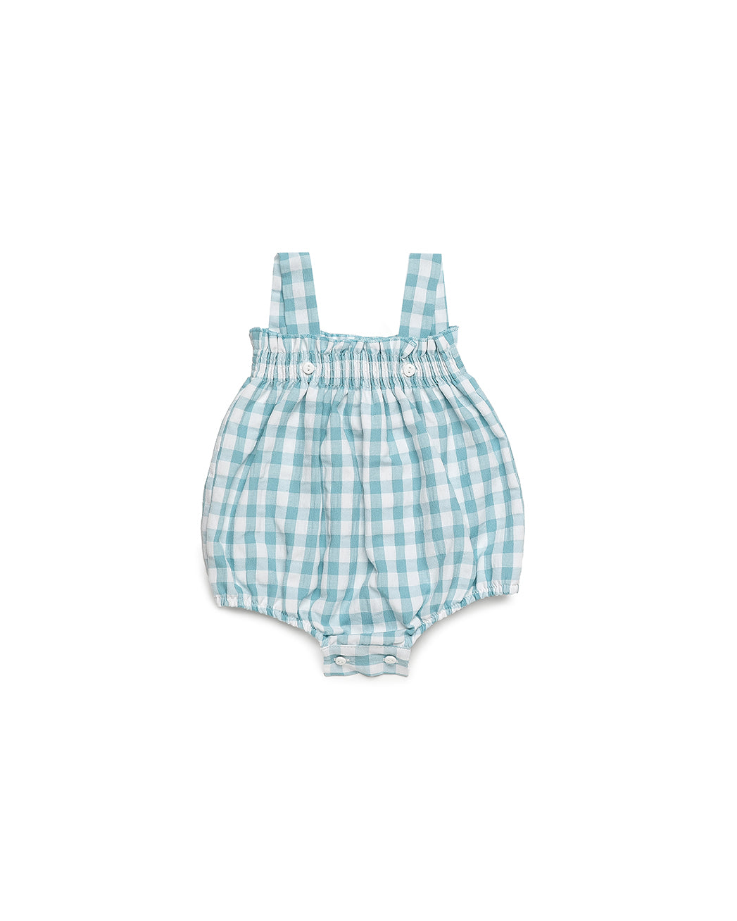 GINGHAM SMOCKED ROMPER 