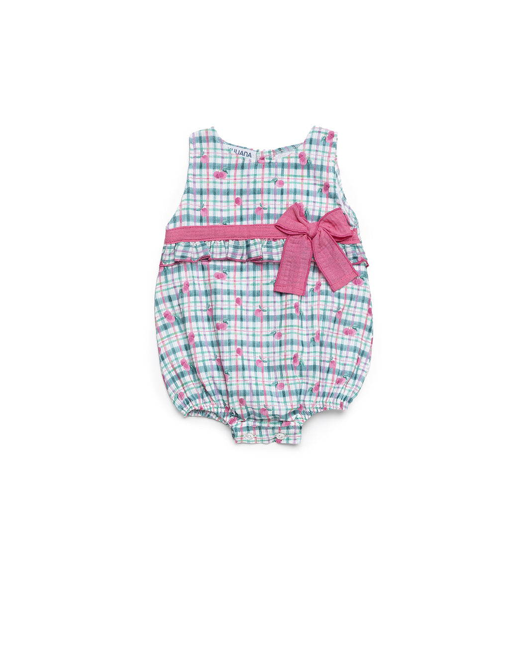 ONE-PIECE ROMPER IN CHECKERED FABRIC 