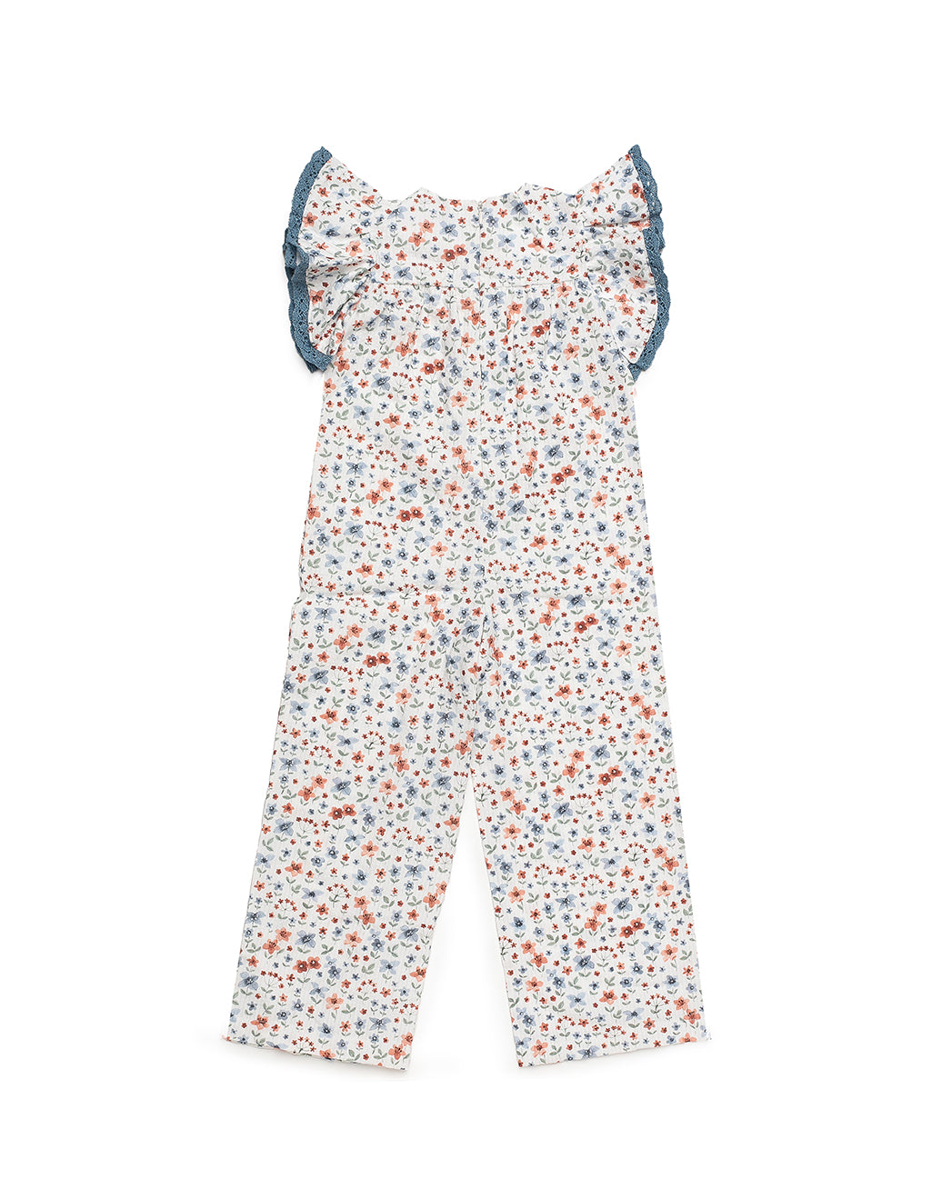 FLORAL JUMPSUIT WITH RUFFLED SHOULDERS 