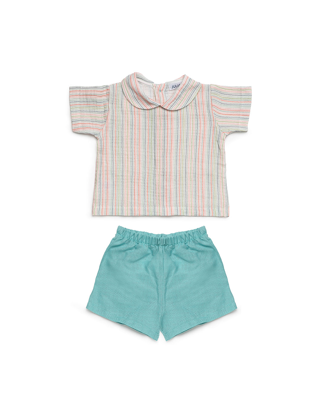BOY'S STRIPED SHORT-SLEEVE SHIRT SET 