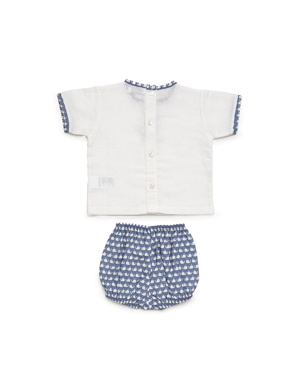 BOY'S SHORT-SLEEVE SHIRT SET WITH WHALE PRINT