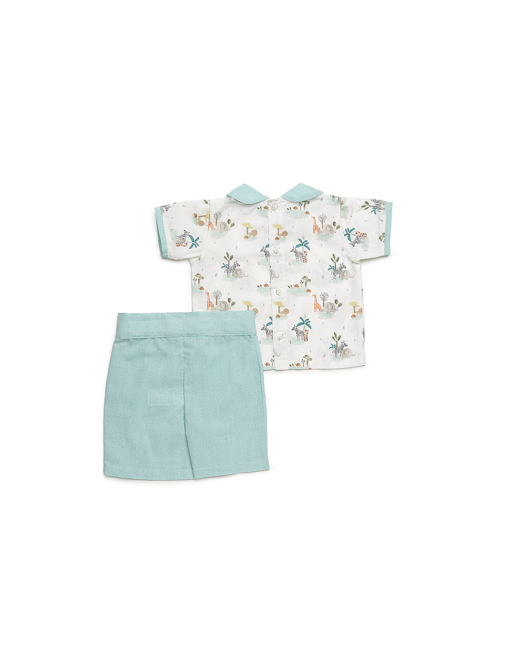 BOY'S SHORT-SLEEVE SHIRT SET WITH SAFARI PRINT 