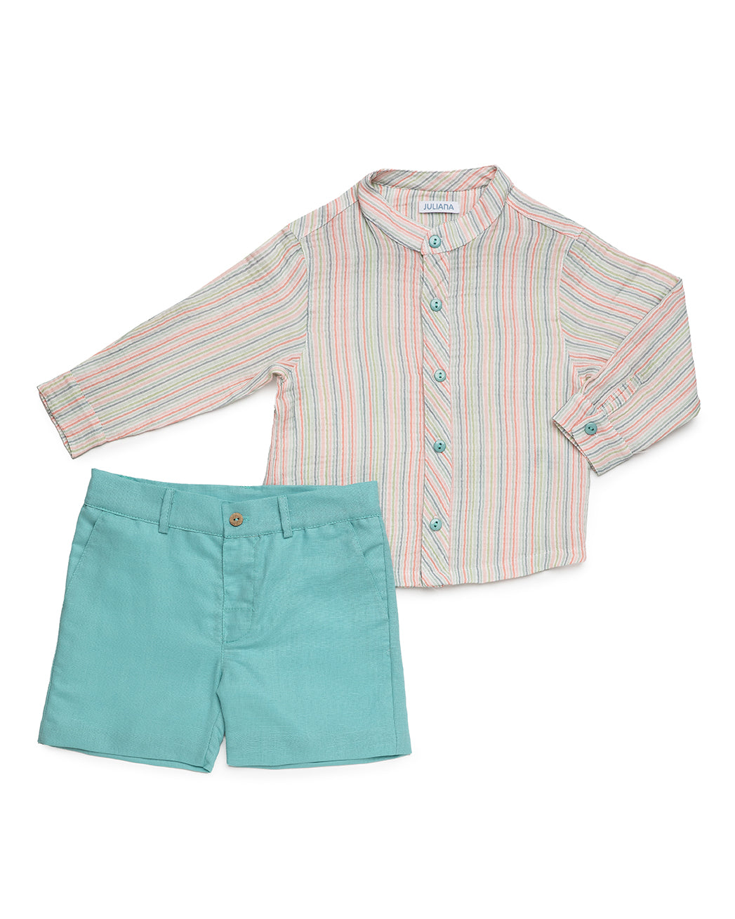 BOY'S STRIPED LONG-SLEEVE SHIRT SET 