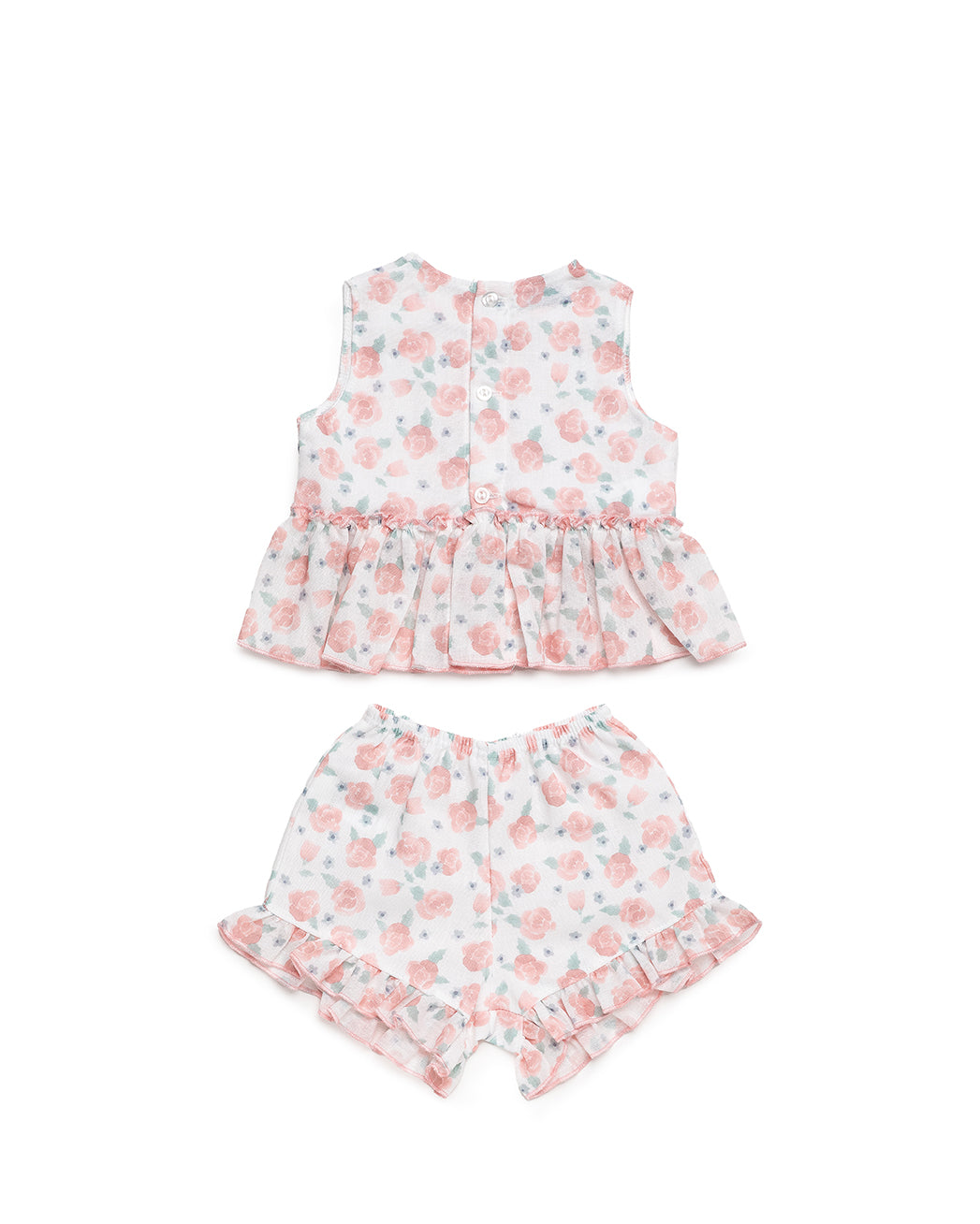 GIRL'S SHIRT AND SHORTS SET WITH FLORAL PRINT 