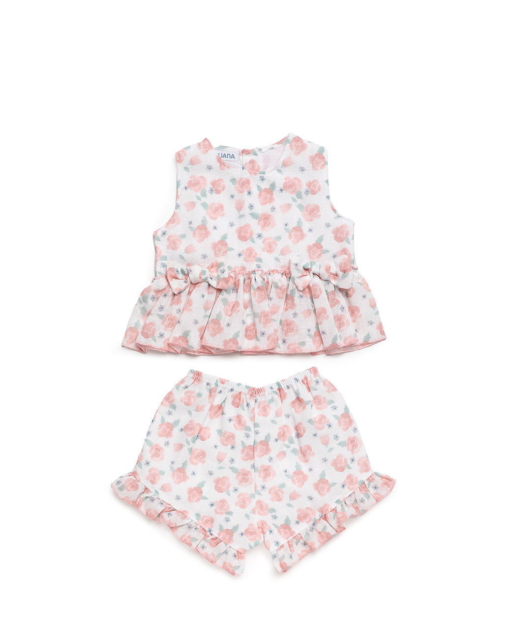 GIRL'S SHIRT AND SHORTS SET WITH FLORAL PRINT 