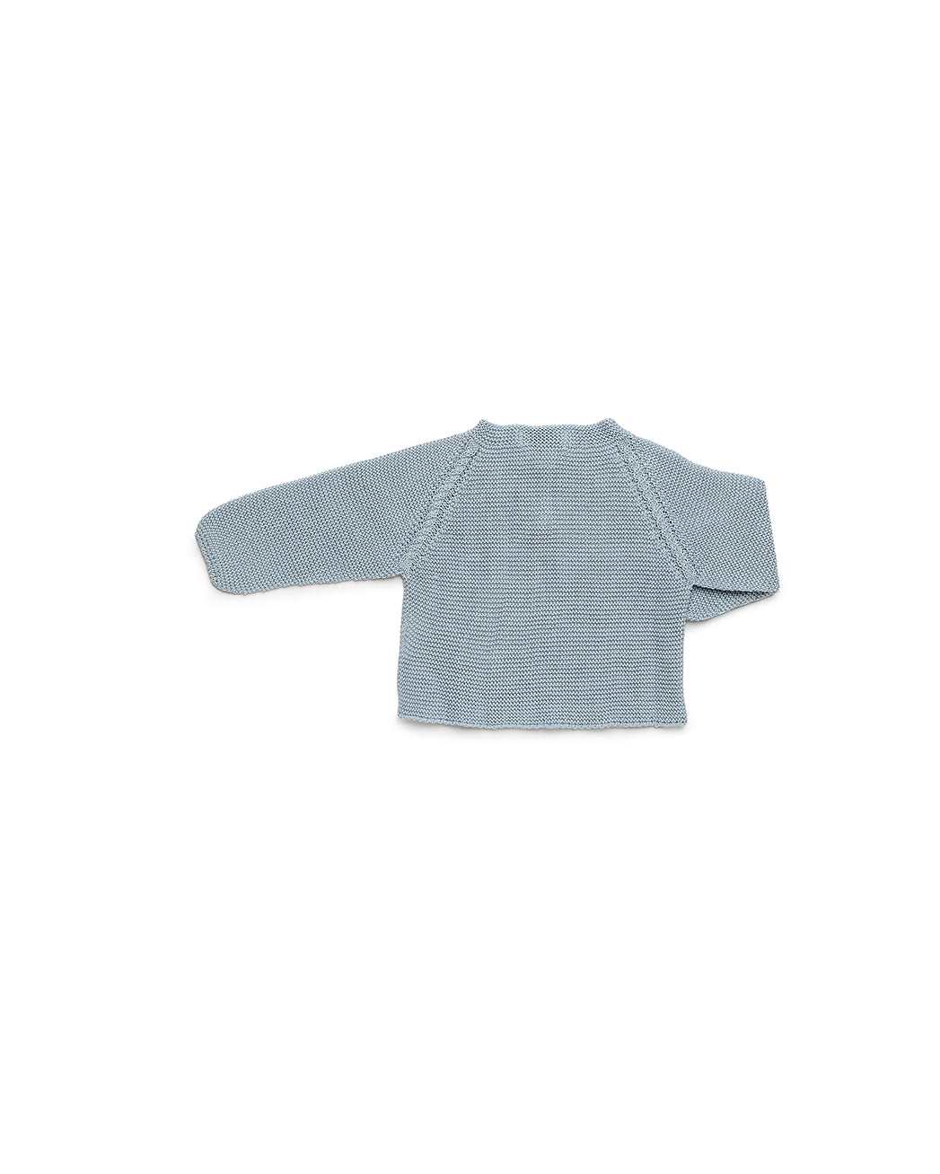 LONG BABY CARDIGAN WITH CABLE-KNIT SHOULDERS