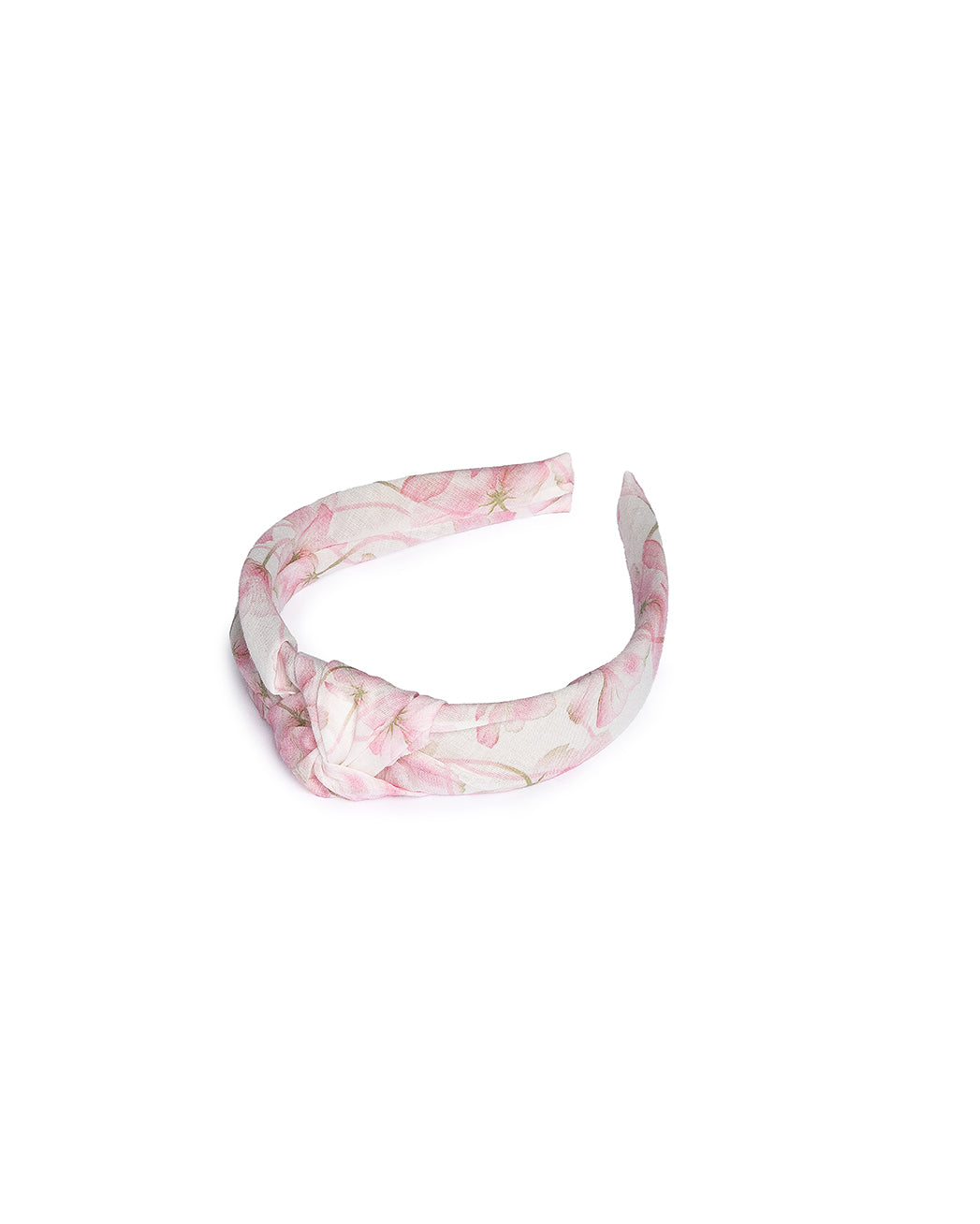 BABY HEADBAND WITH TOP KNOT AND FLORAL PRINT 