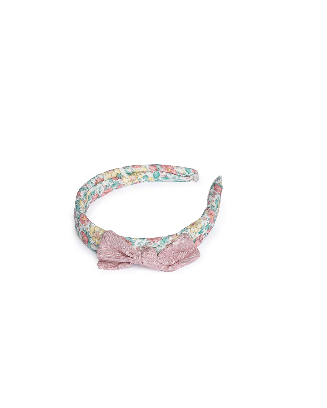 BABY HEADBAND WITH TINY FLORAL PRINT AND BOW 