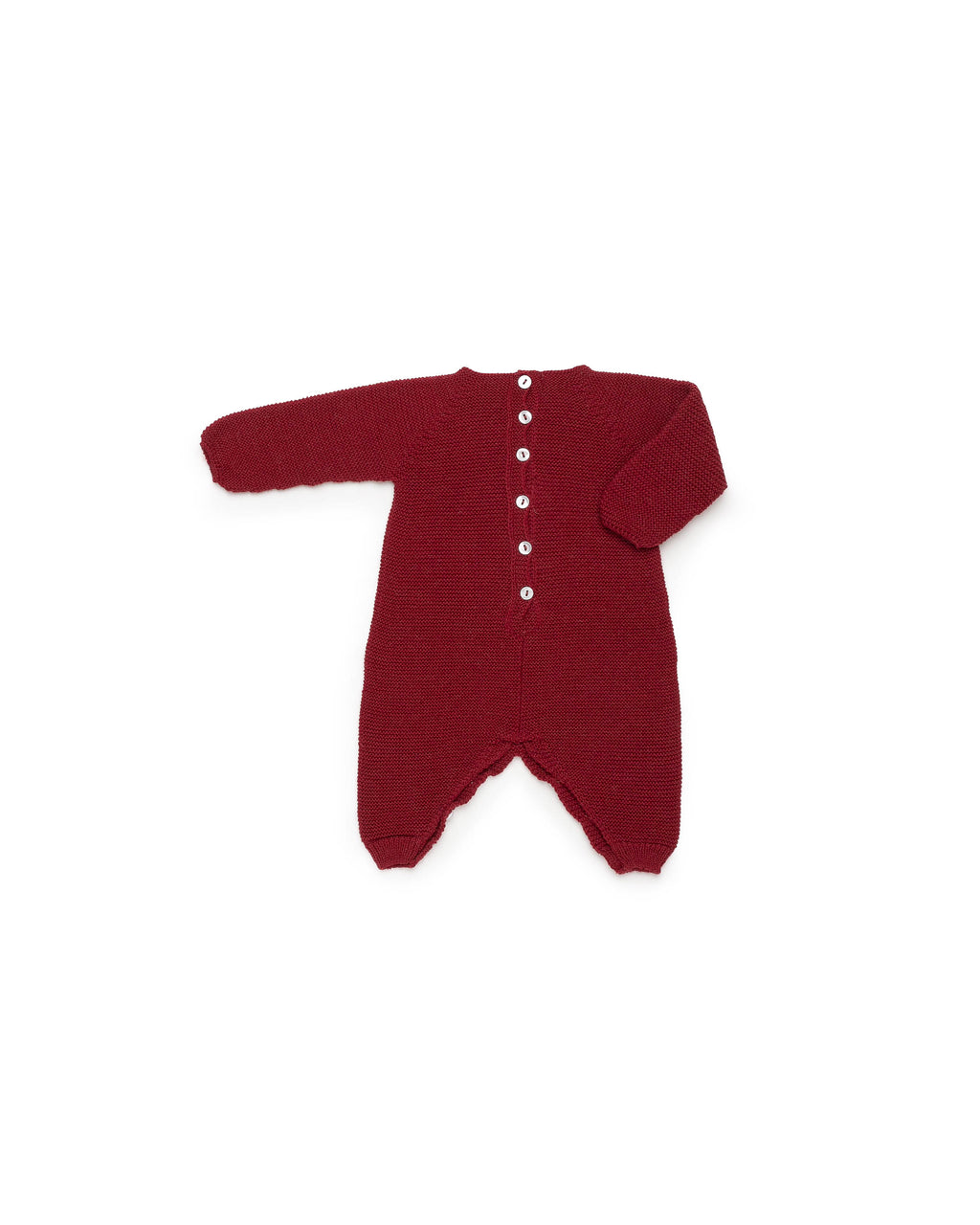 BABY KNITTED ROMPER WITH EMBROIDERED TEDDY BEAR 