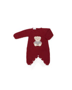 BABY KNITTED ROMPER WITH EMBROIDERED TEDDY BEAR 