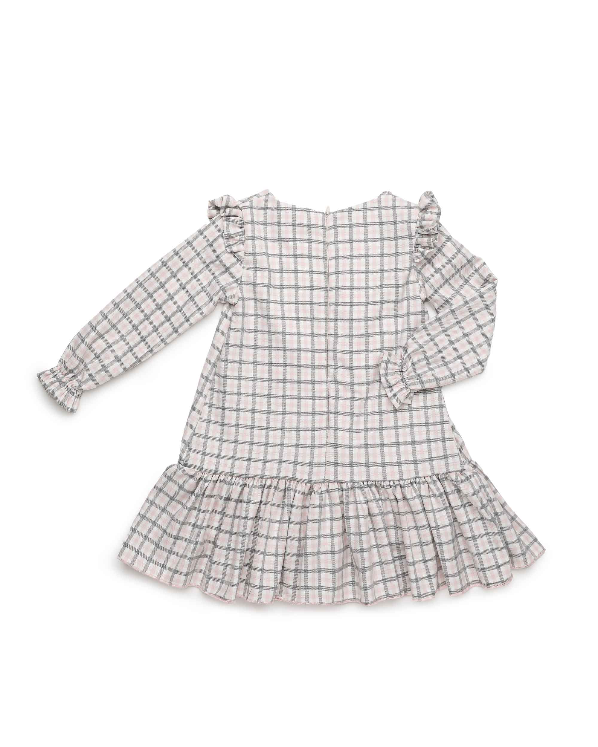 VESTIDO CUADRITOS VOLANTES