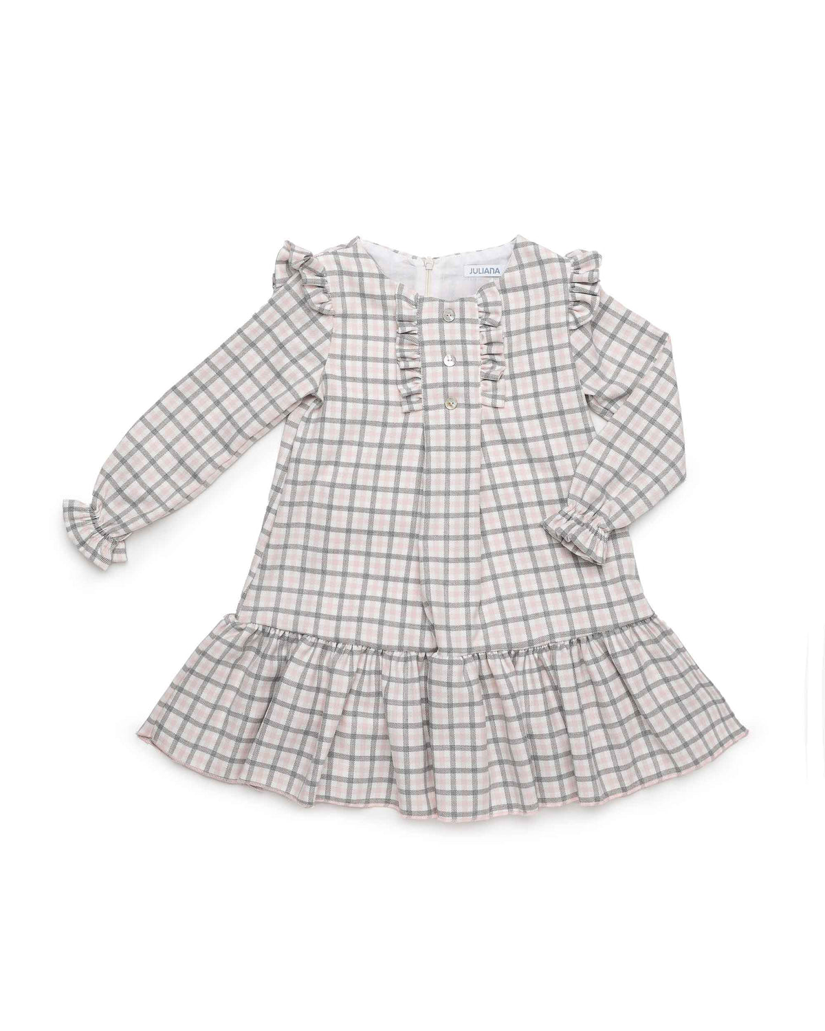 VESTIDO CUADRITOS VOLANTES