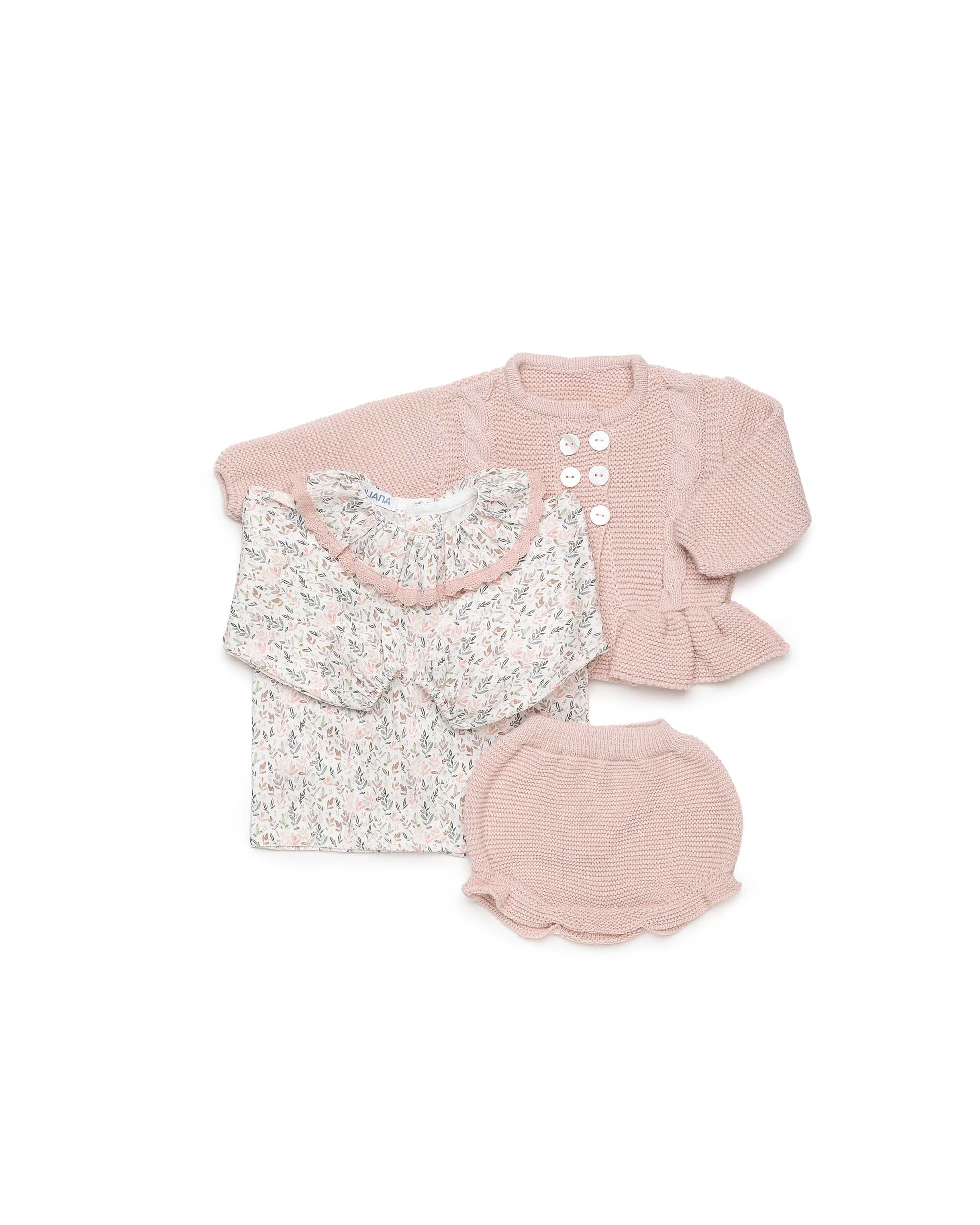 CONJUNTO CHAQUETA 2 TRENZAS FLORECITAS
