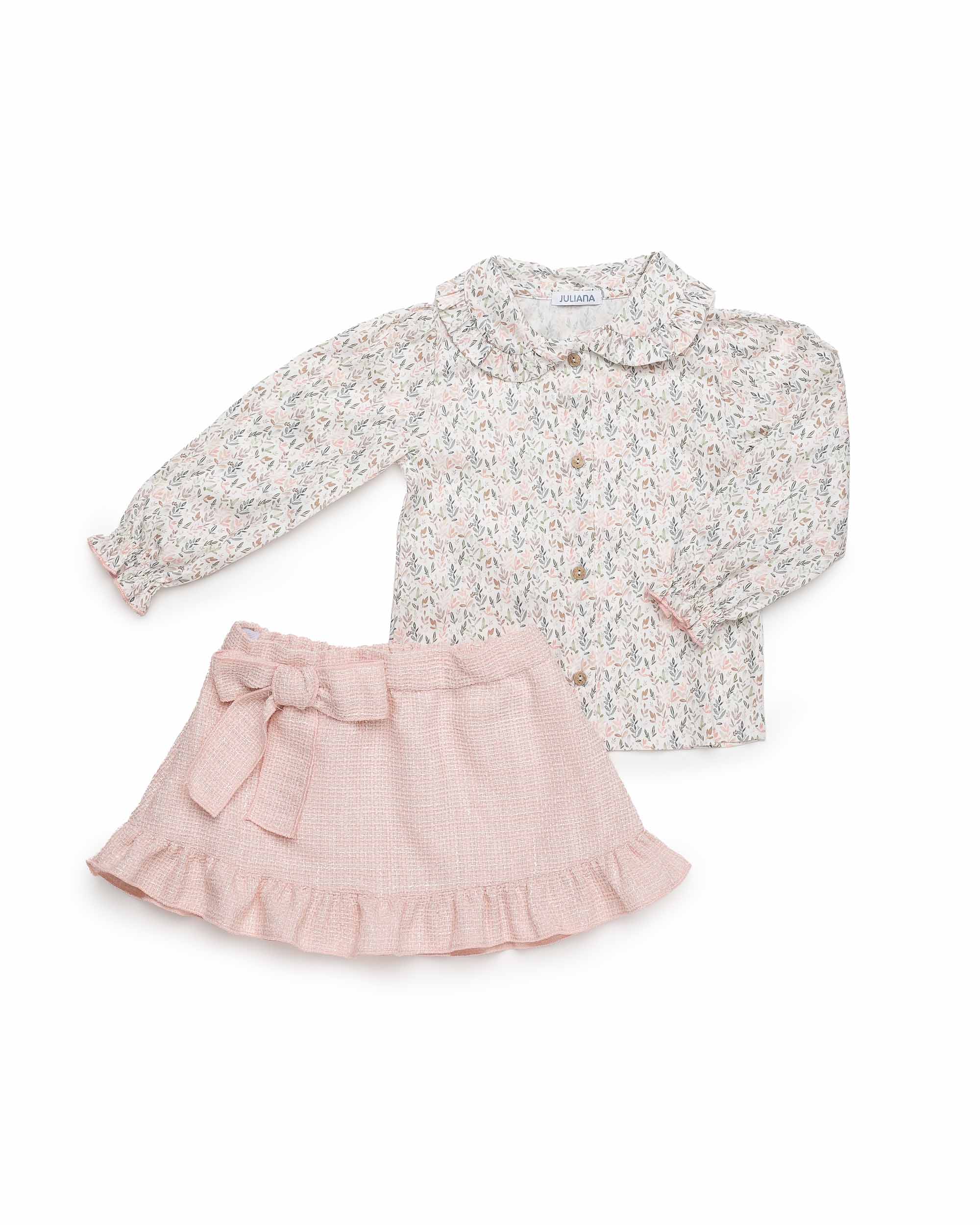 CONJUNTO FALDA CON CAMISA RAMITAS