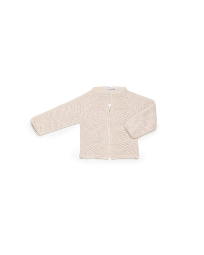 LONG KNITTED JACKET WITH GATHERED DETAILS 