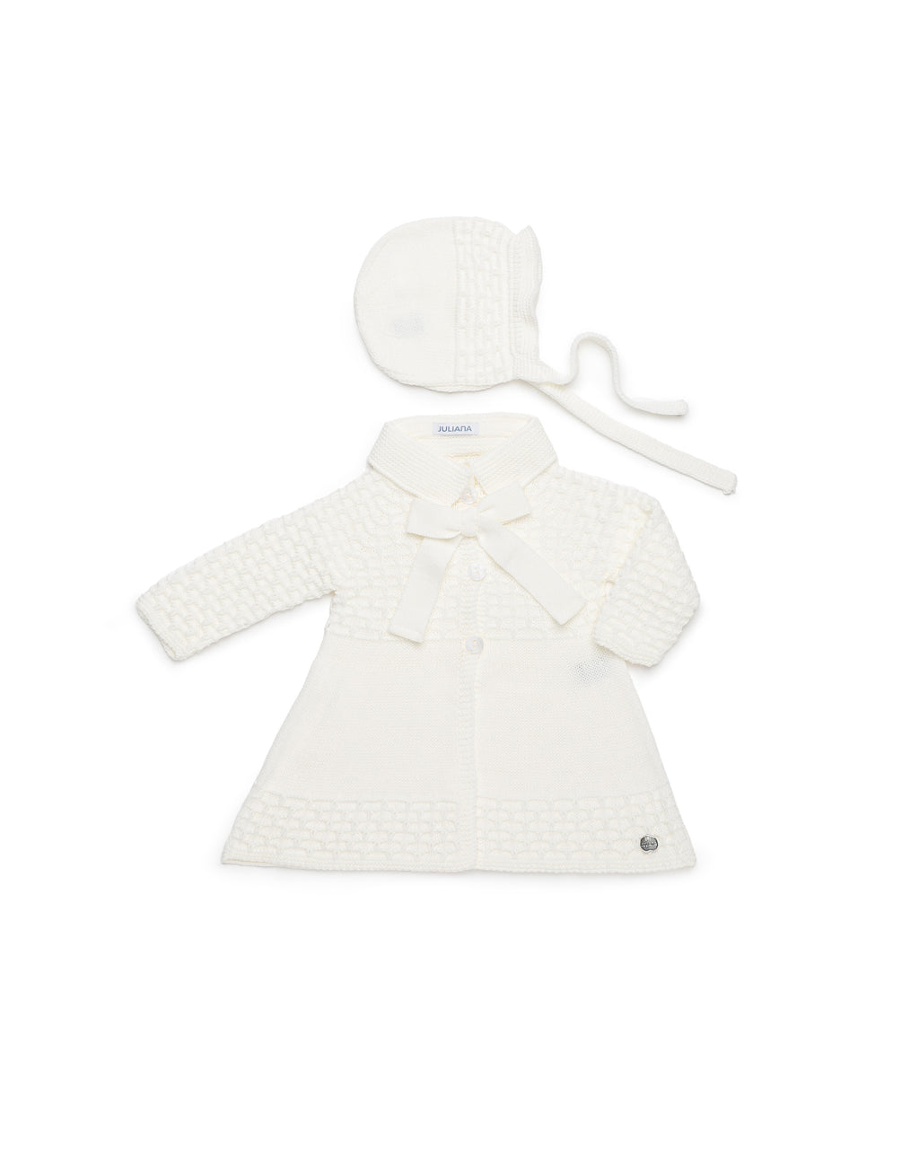KNITTED COAT WITH GATHERED DETAILS 