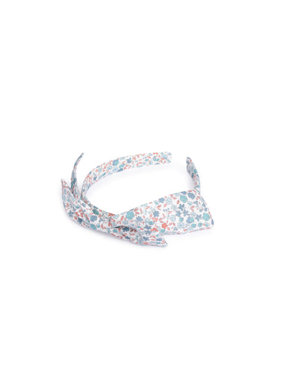 FLORAL FABRIC HEADBAND WITH MATCHING BOW 