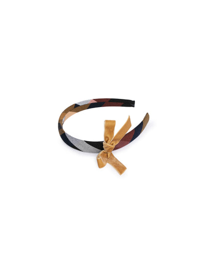 DIADEMA CUADROS LAZO TERCIOPELO