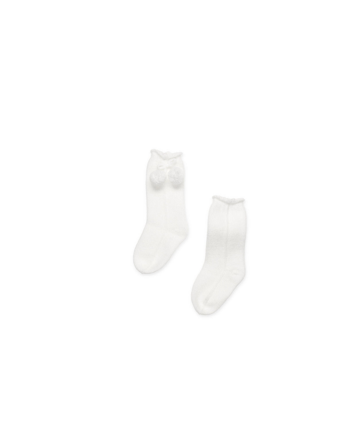 KNITTED SOCKS WITH POMPONS 