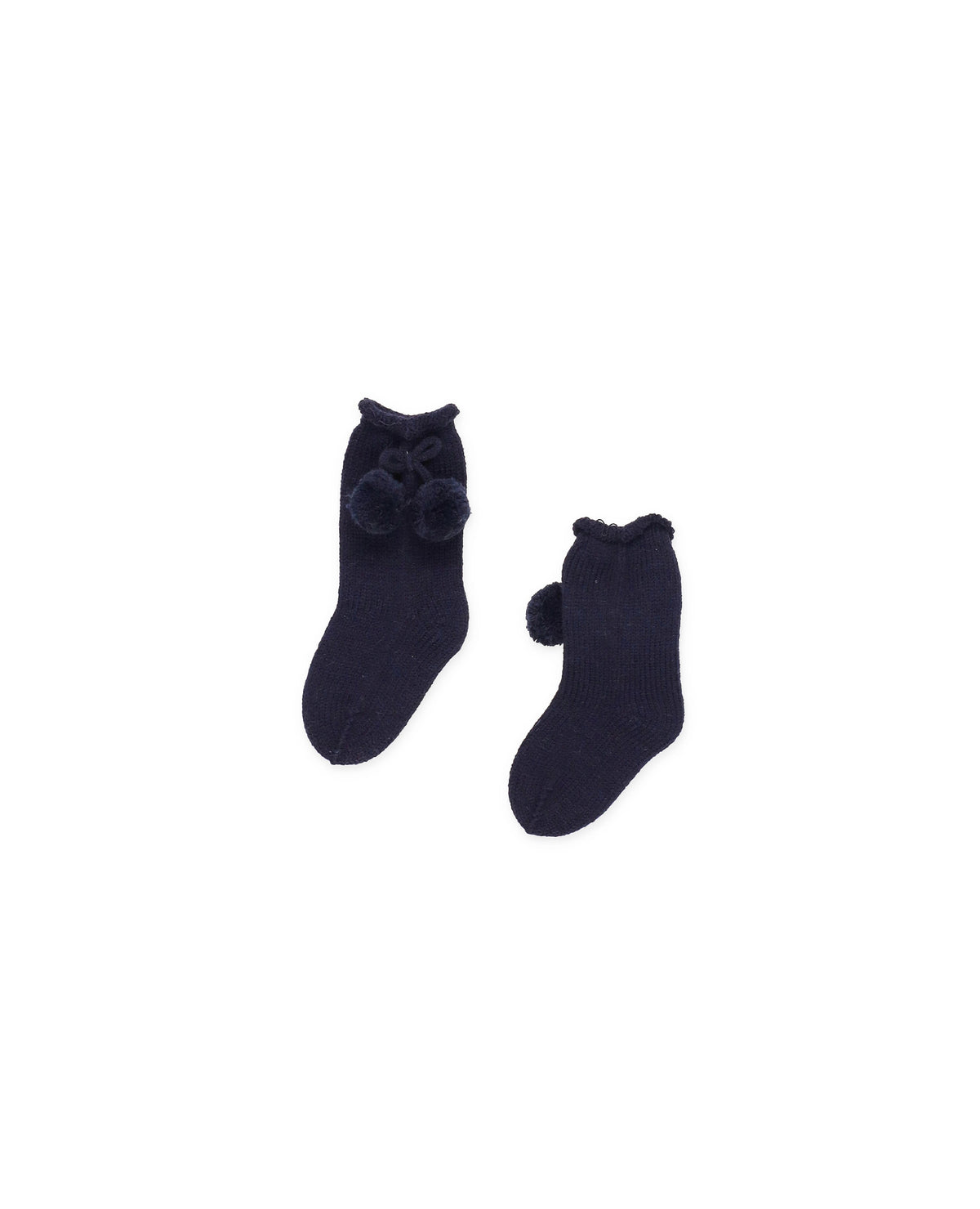 KNITTED SOCKS WITH POMPONS 