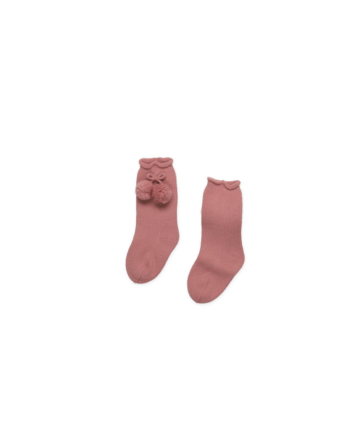 KNITTED SOCKS WITH POMPONS 
