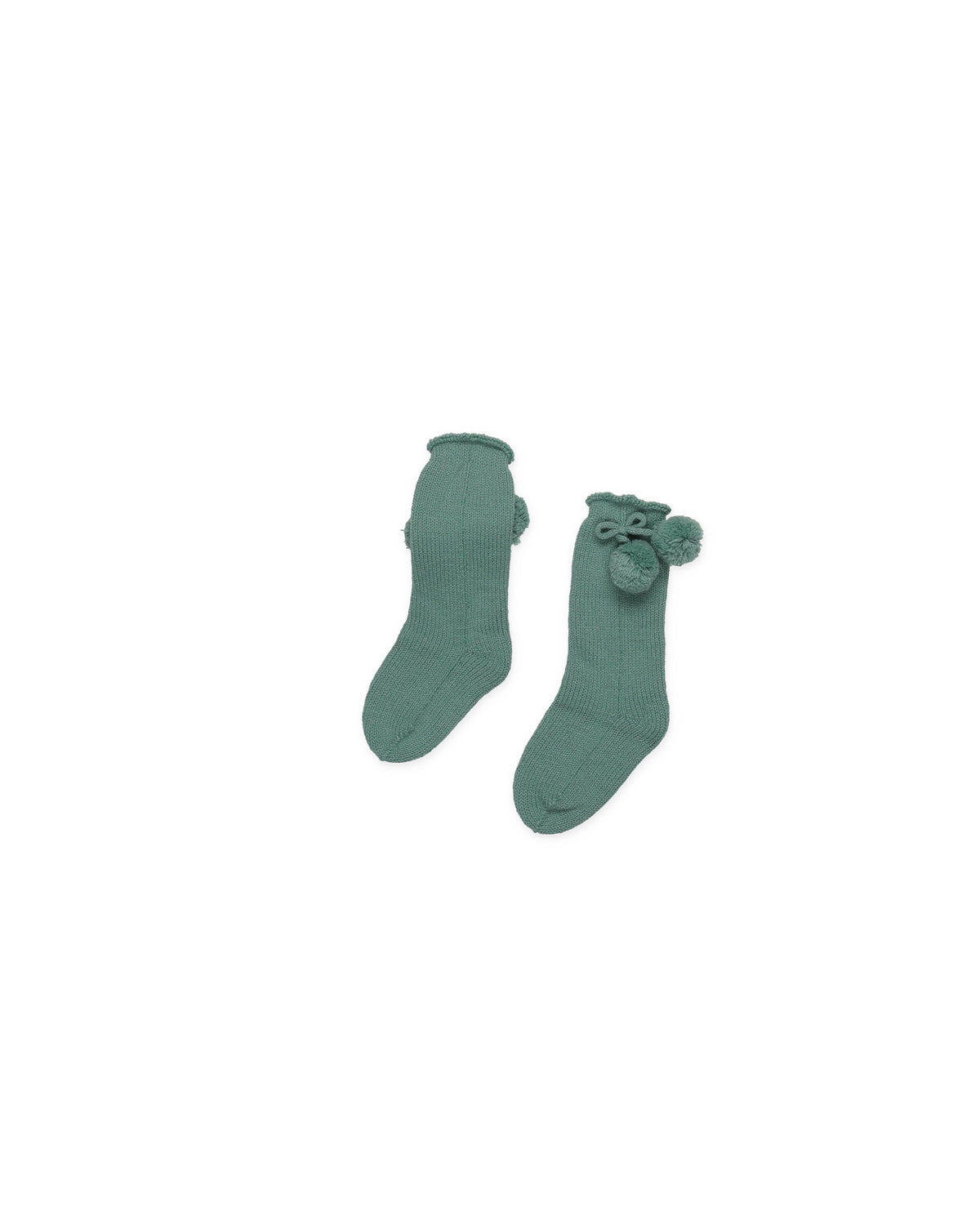 KNITTED SOCKS WITH POMPONS 