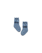 KNITTED SOCKS WITH POMPONS 