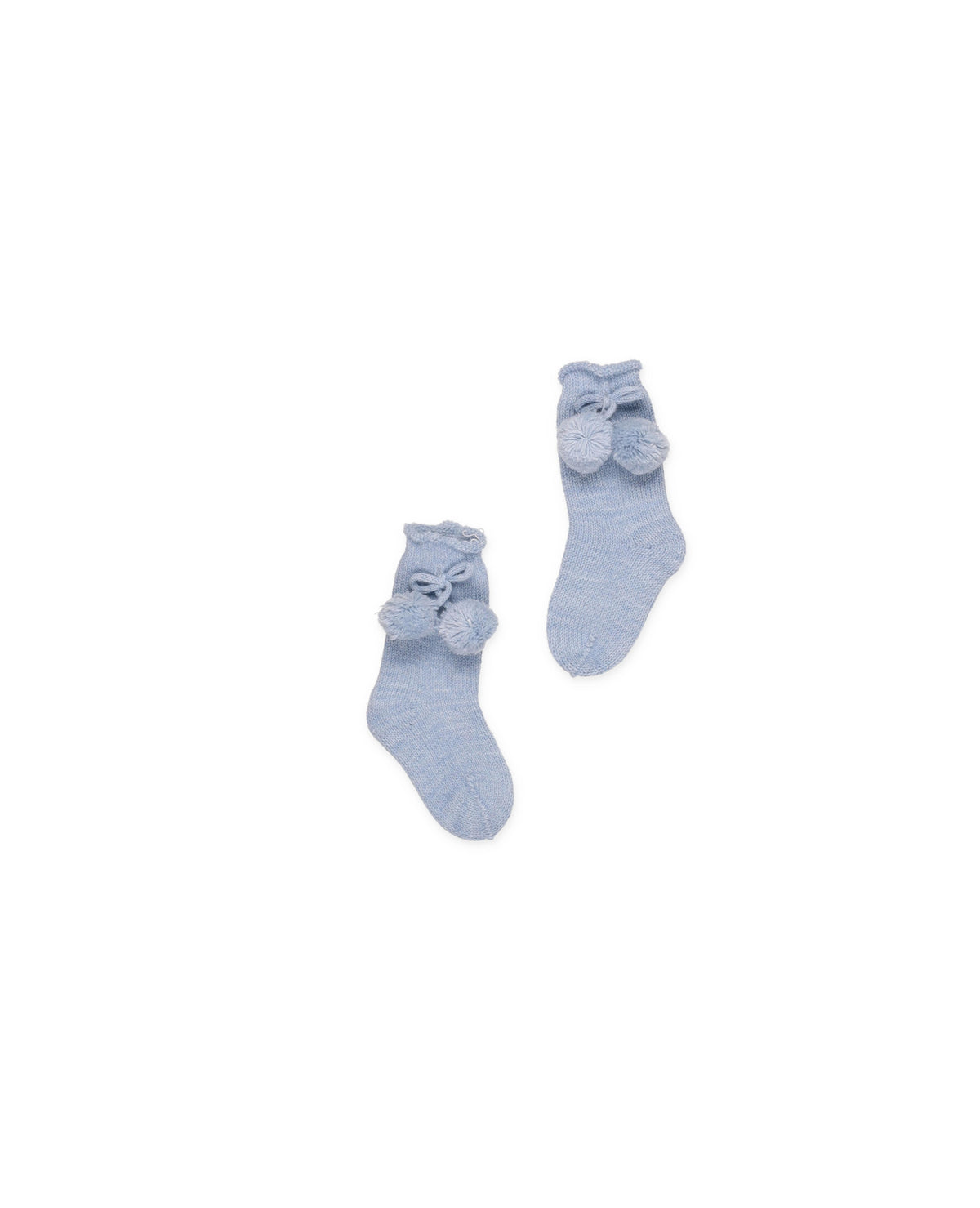 KNITTED SOCKS WITH POMPONS 