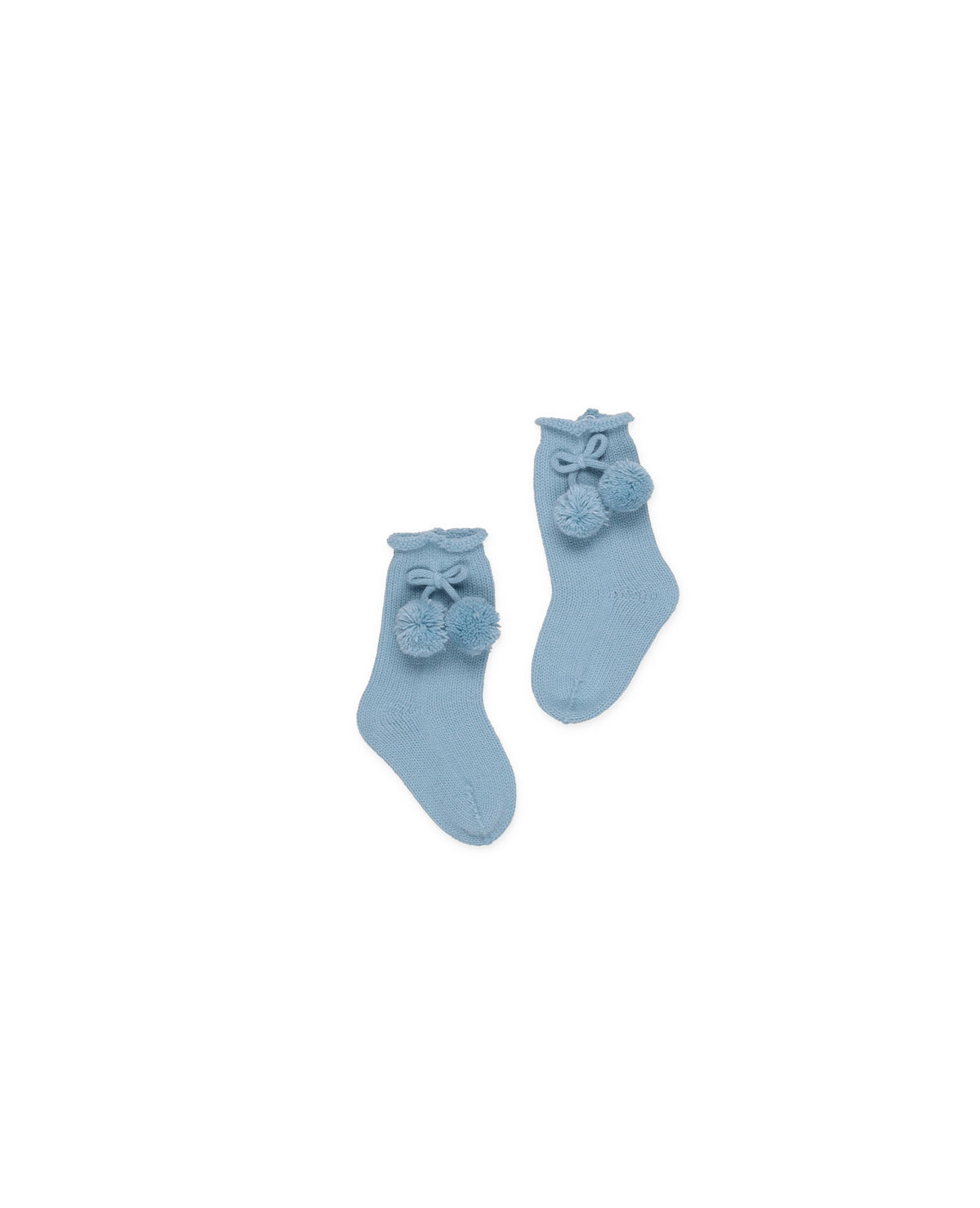 KNITTED SOCKS WITH POMPONS 