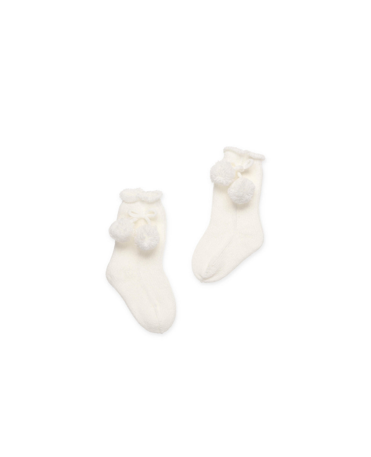 KNITTED SOCKS WITH POMPONS 