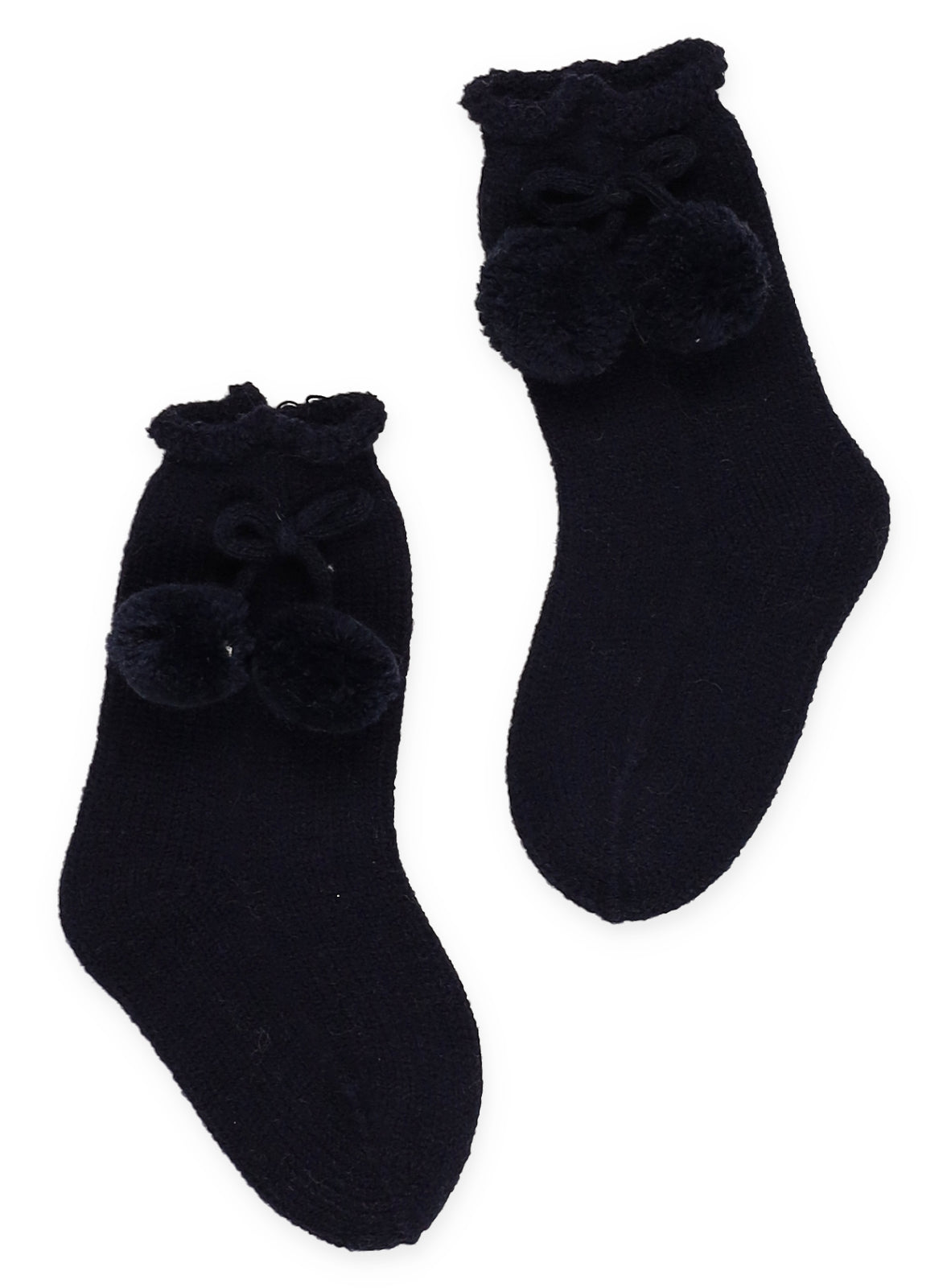 KNITTED SOCKS WITH POMPONS 