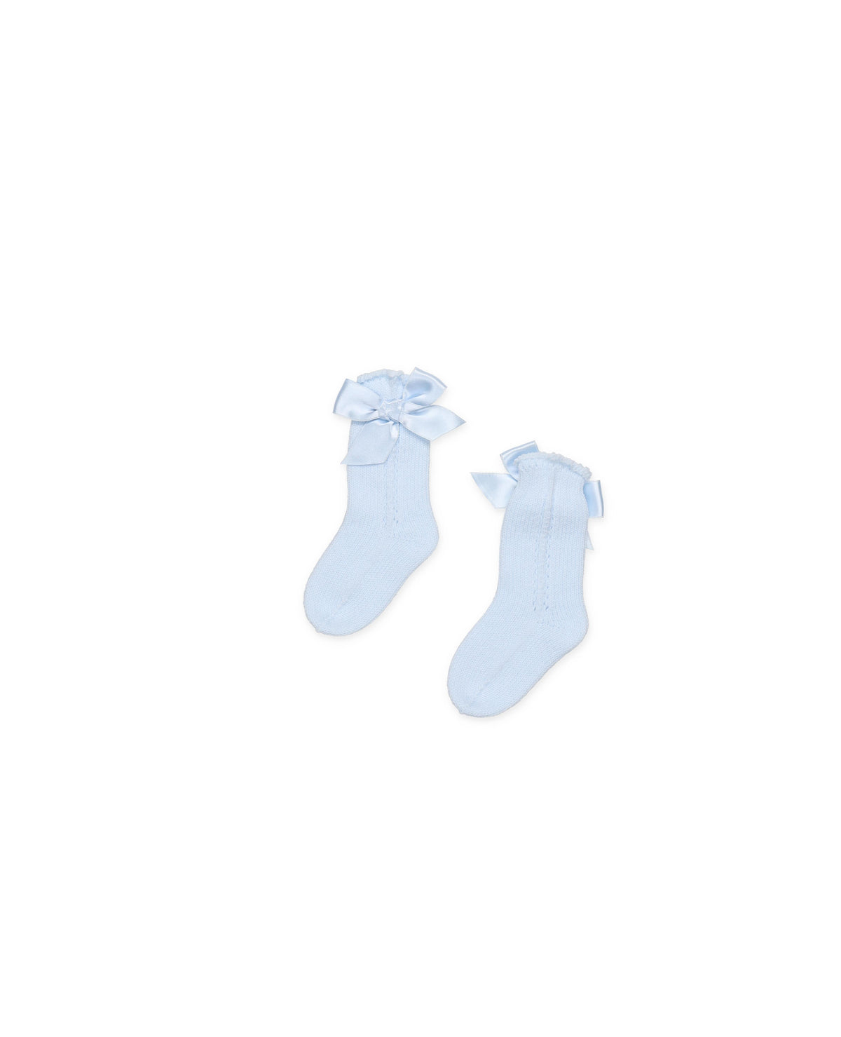 KNITTED SOCKS WITH OPENWORK DETAILS AND BOWS 