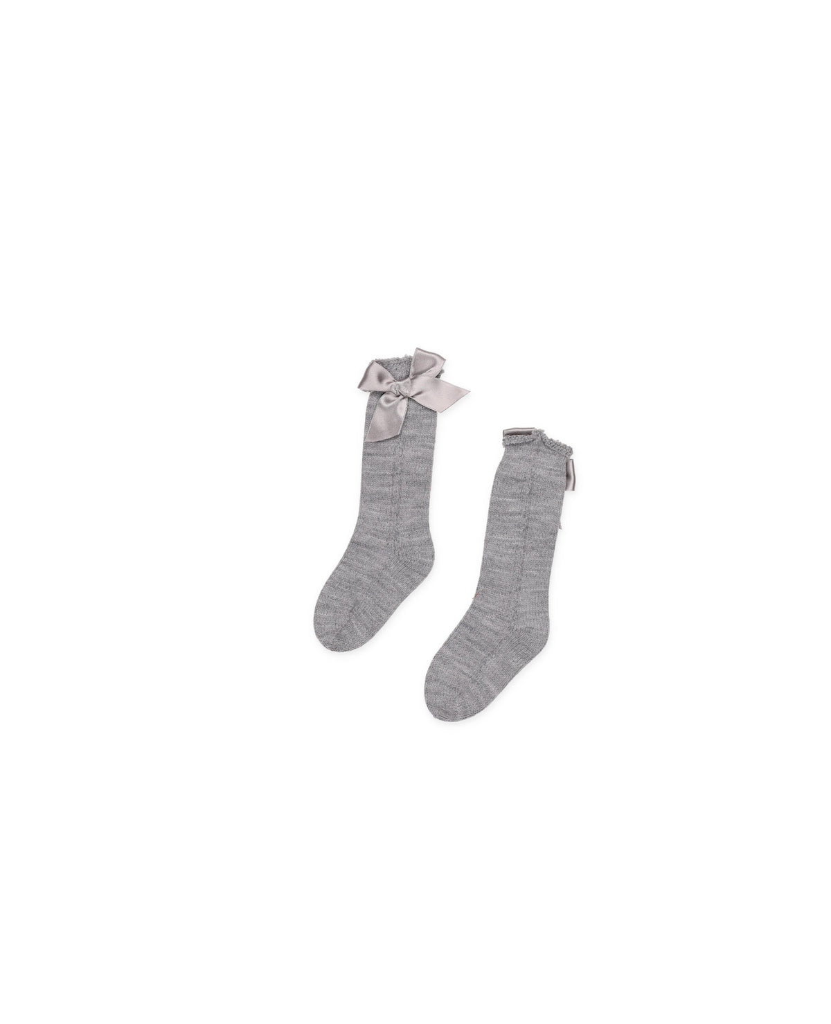 KNITTED SOCKS WITH OPENWORK DETAILS AND BOWS 