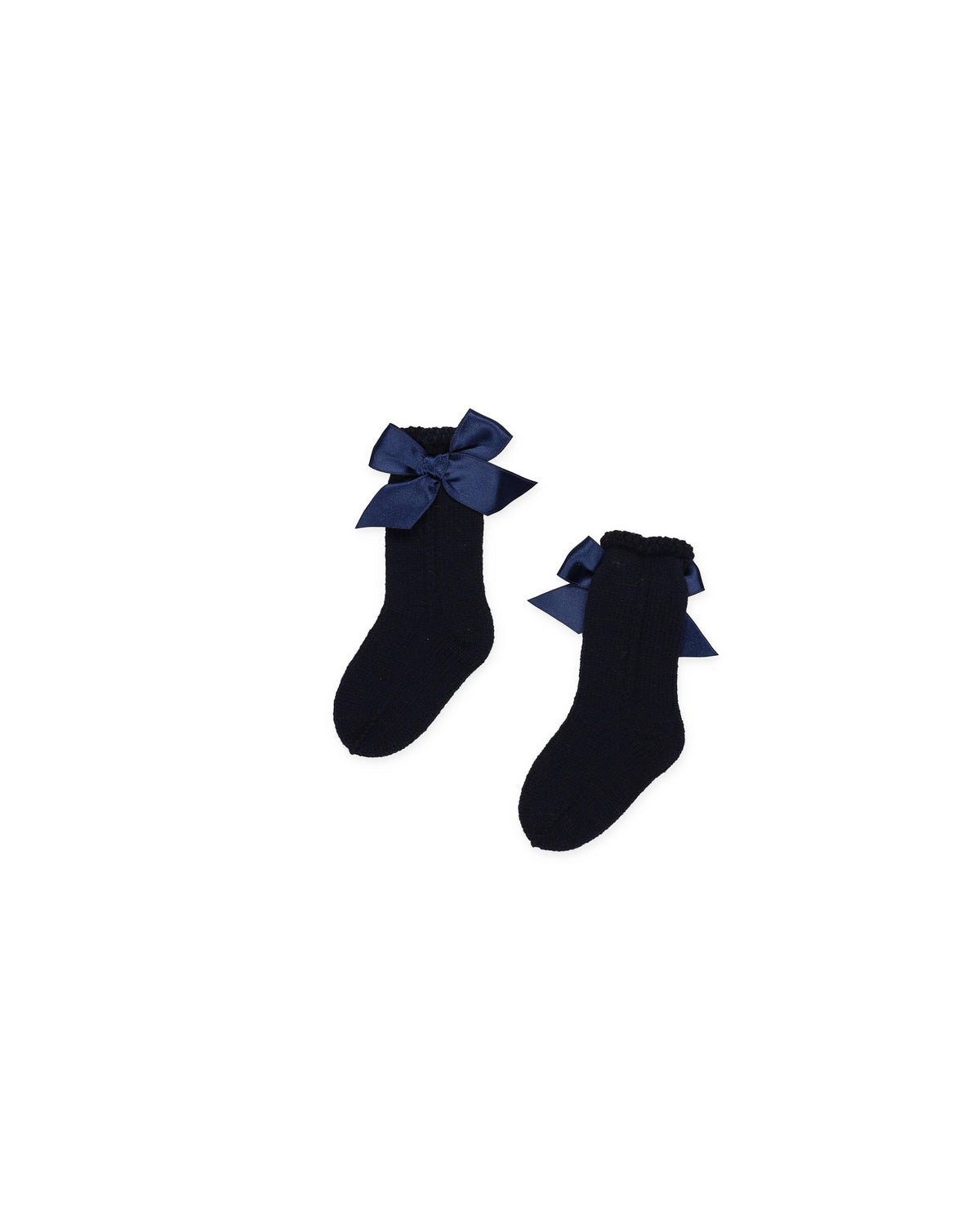KNITTED SOCKS WITH OPENWORK DETAILS AND BOWS 