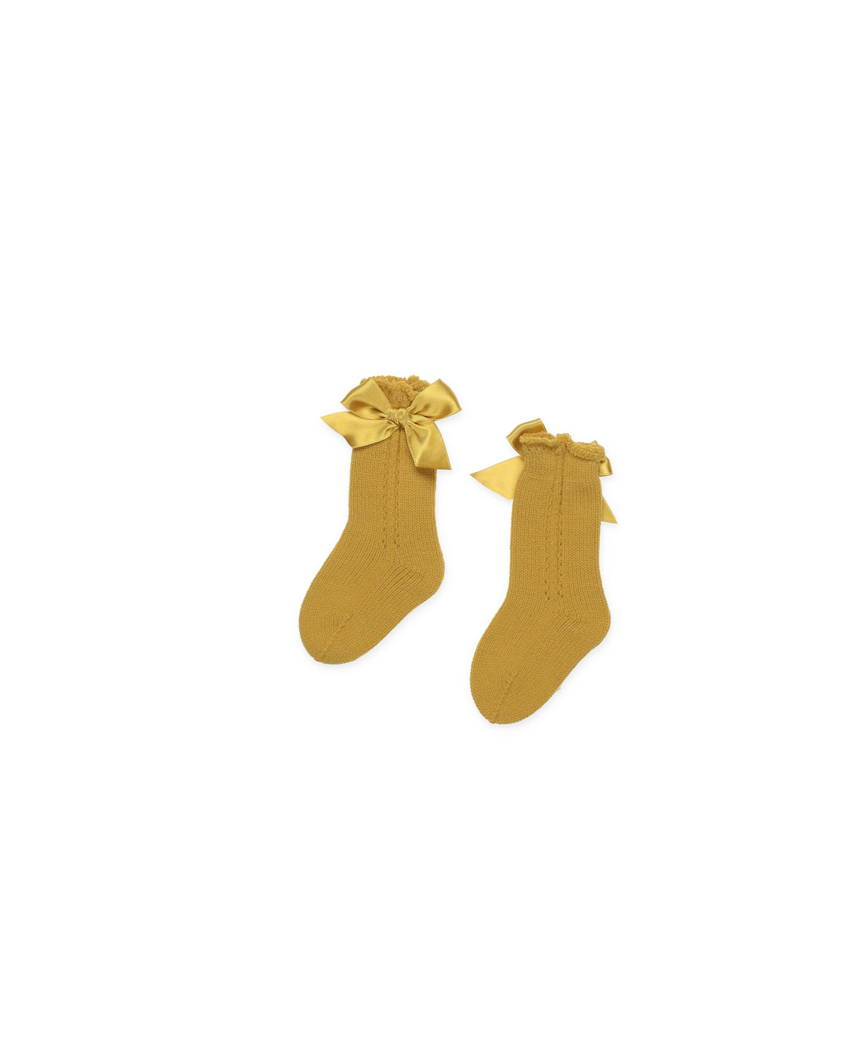 KNITTED SOCKS WITH OPENWORK DETAILS AND BOWS 