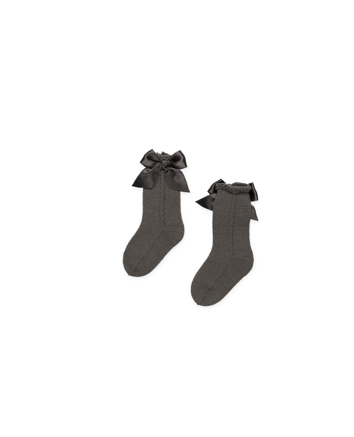 KNITTED SOCKS WITH OPENWORK DETAILS AND BOWS 