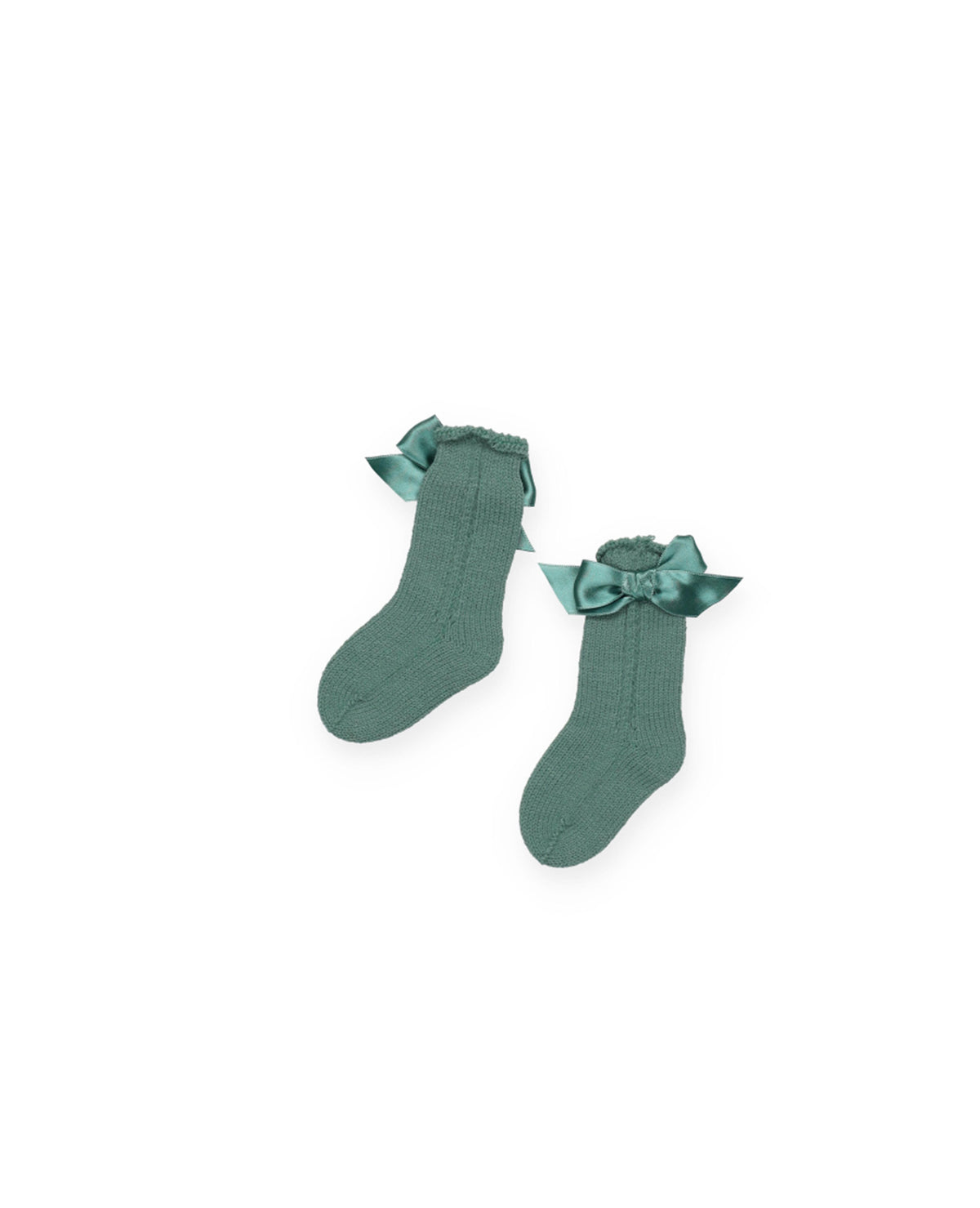 KNITTED SOCKS WITH OPENWORK DETAILS AND BOWS 