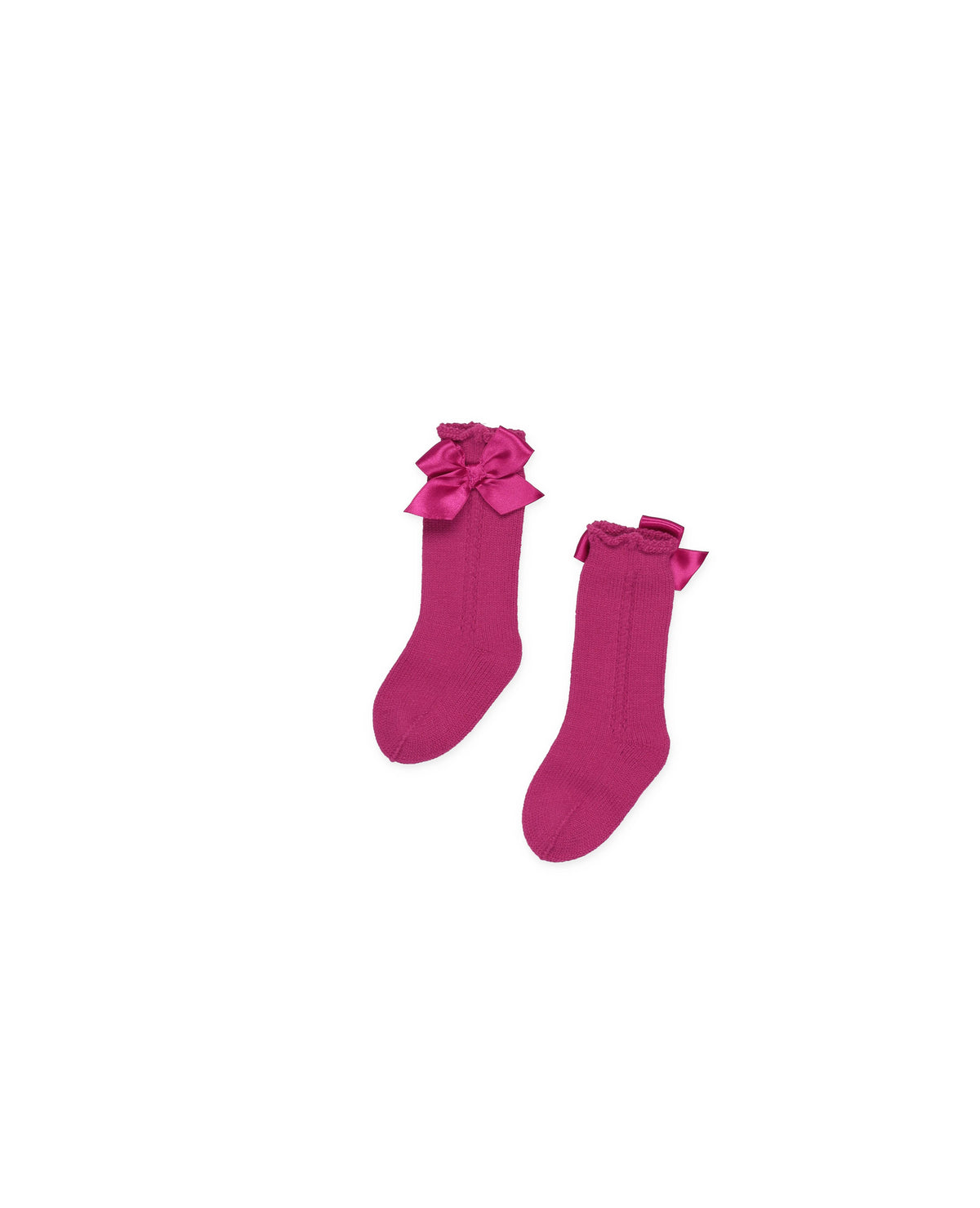 KNITTED SOCKS WITH OPENWORK DETAILS AND BOWS 